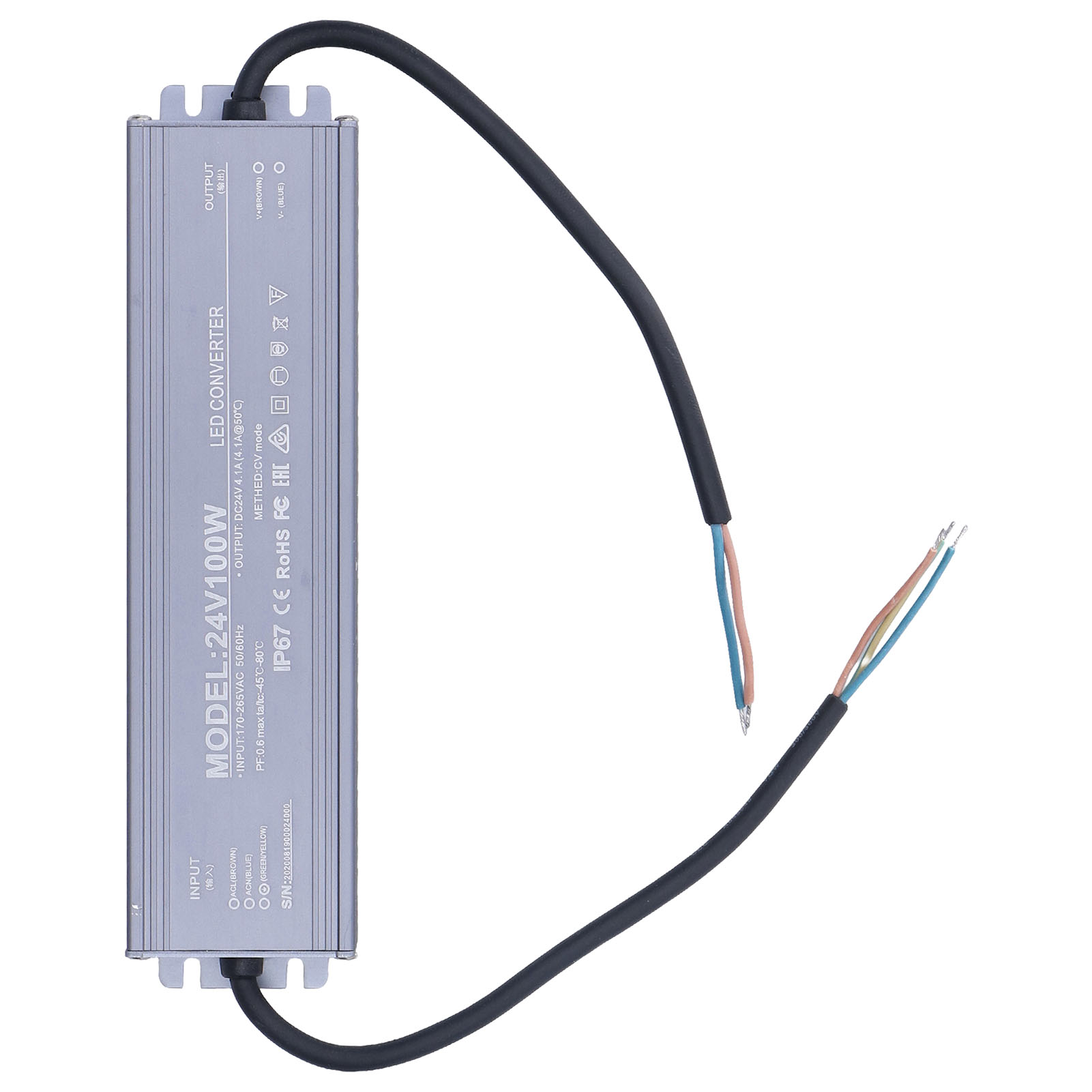 Ip67 Wasserdichtes Netzteil, Kupferkernkabel, Led-treibertransformator, 24 V Ac Eingang, 4,1 A