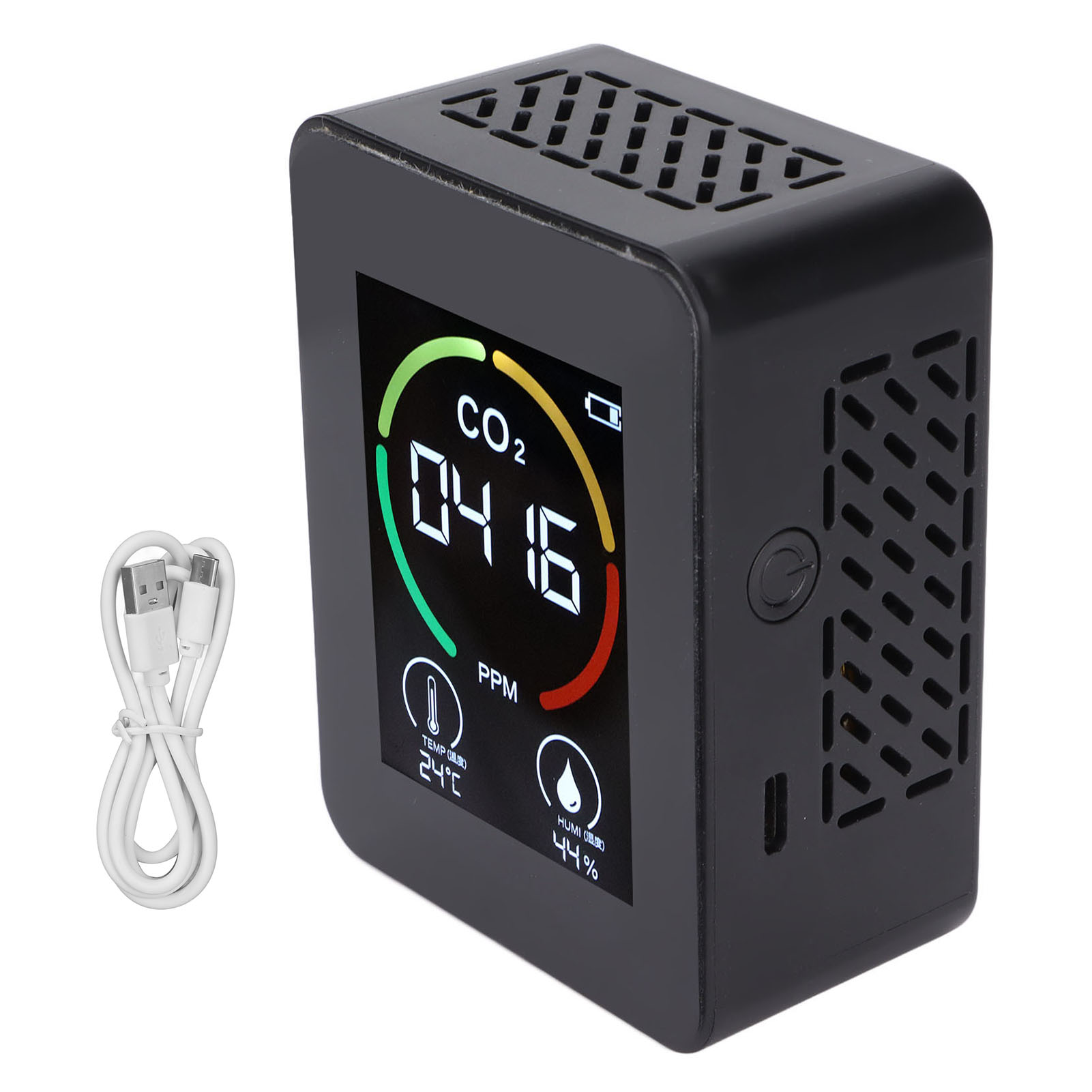 Tragbares, Per Usb Aufladbares Luftqualitätsmessgerät, Temperatur- Und Feuchtigkeitsmesser Zur Co2-messung, Für Klassenzimmer Und Restaurants