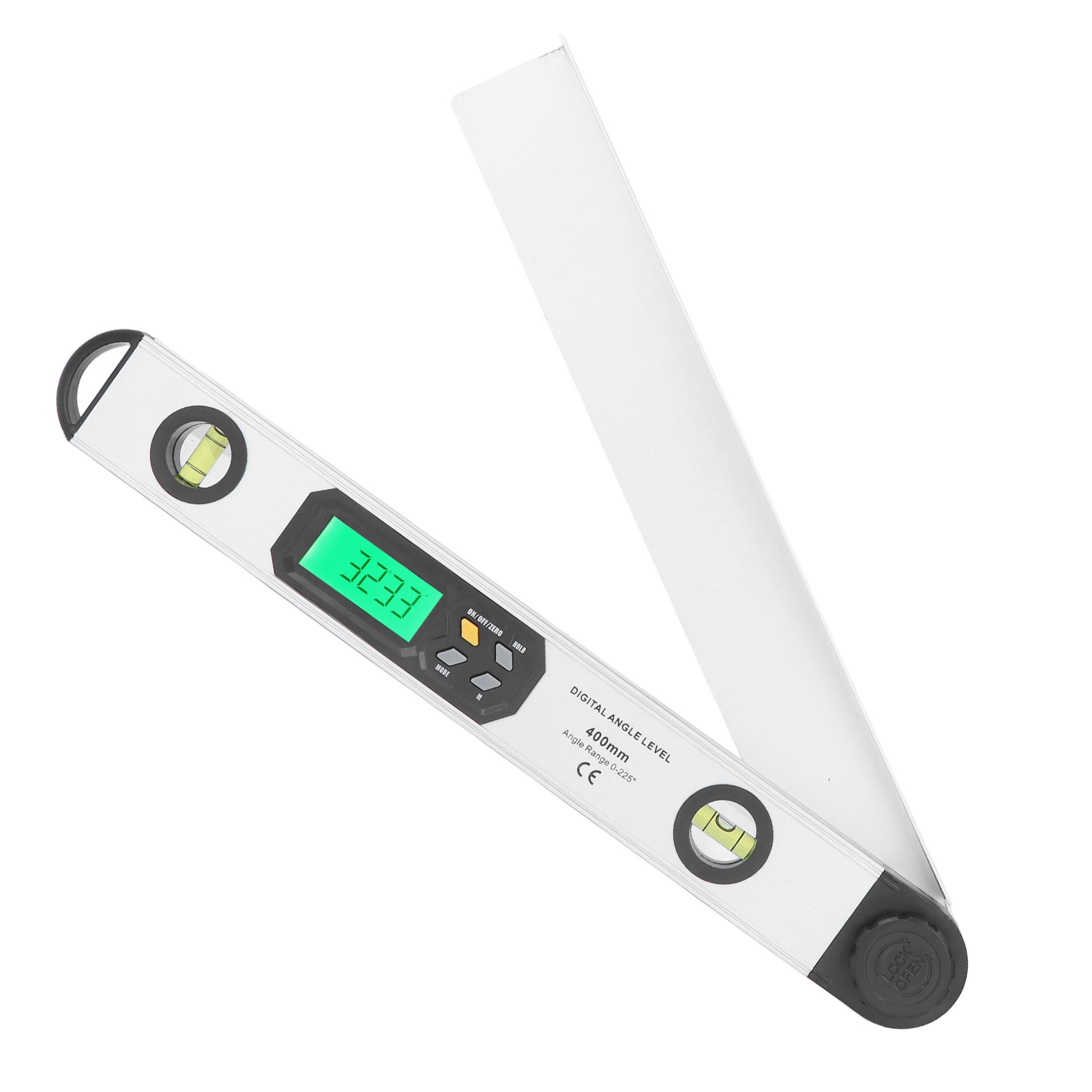 Digitale Wasserwaage Aus Aluminiumlegierung, Digitales Nivellierwerkzeug 0-225°, Hochauflösendes Lcd-display, Silberfarben