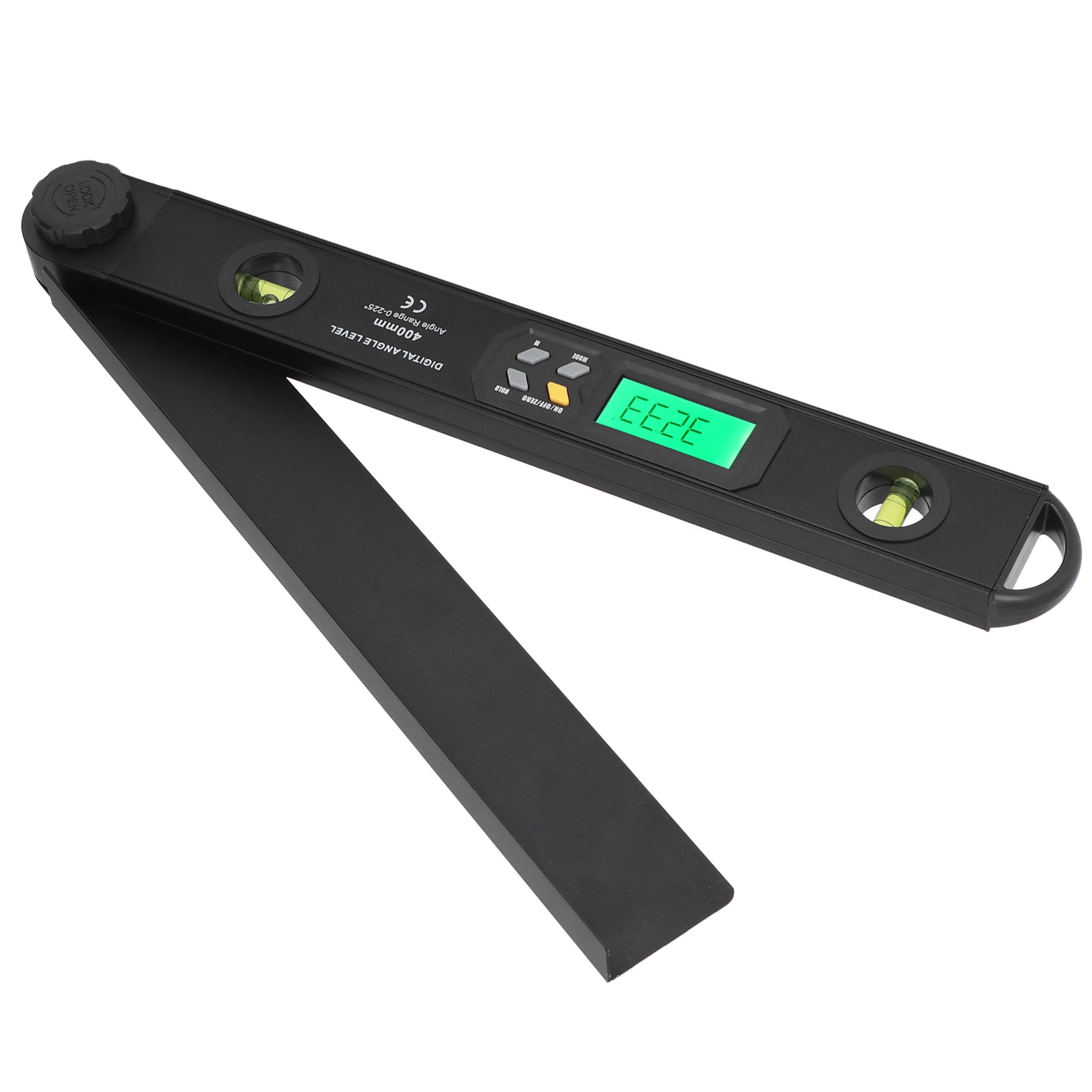Digitale Wasserwaage Aus Aluminiumlegierung, Digitales Nivellierwerkzeug 0-225°, Hochauflösendes Lcd-display, Schwarz