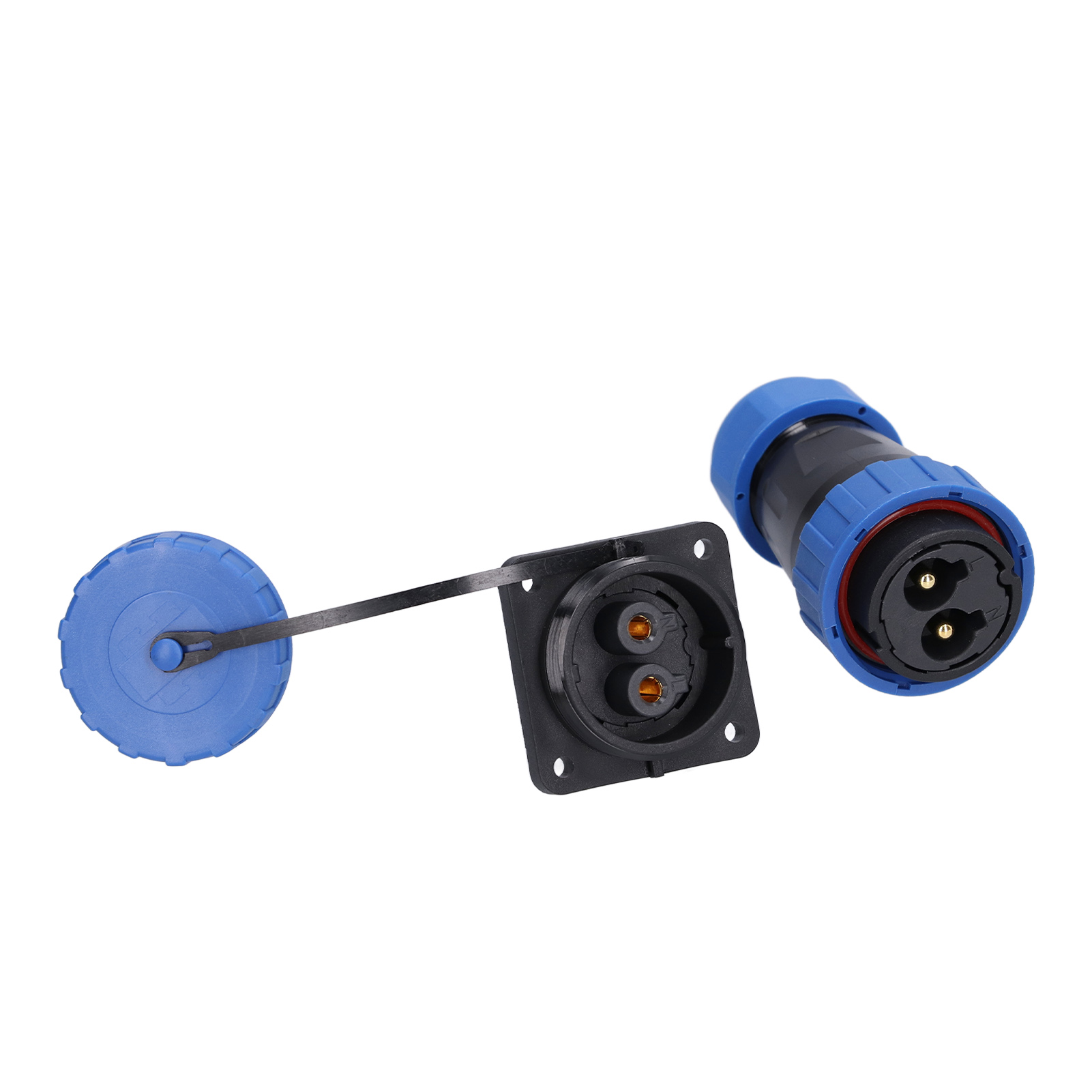 Ip68 4-loch-quadratstecker, Wasserdicht, 250 V 45 A Luftfahrt-stromstecker Für Kabel, Lp282-pins