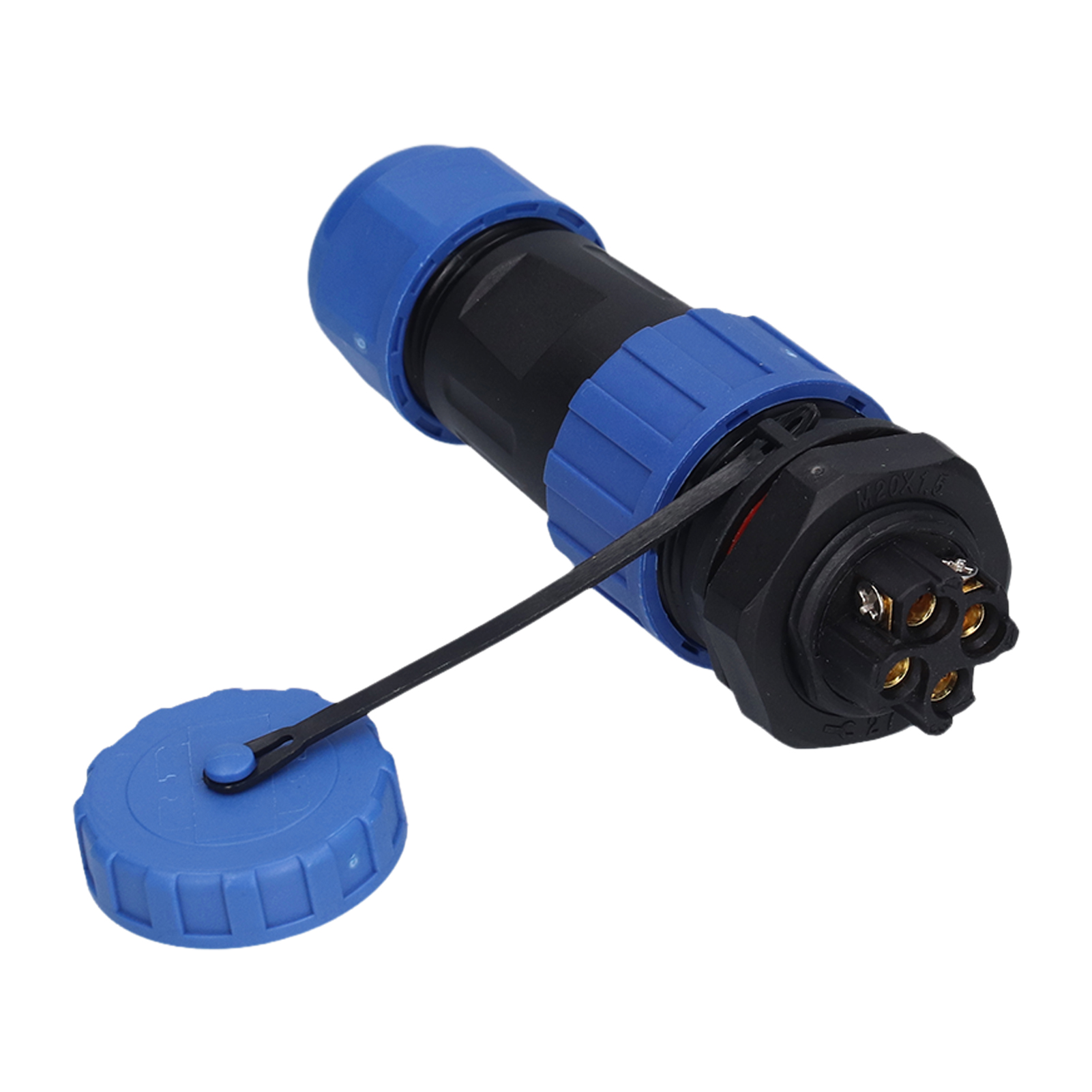 Wasserdichter Ip68-stecker, Rückseitige Mutter, 250-v-flugzeugstromstecker Für 4-poliges Lp204-kabel
