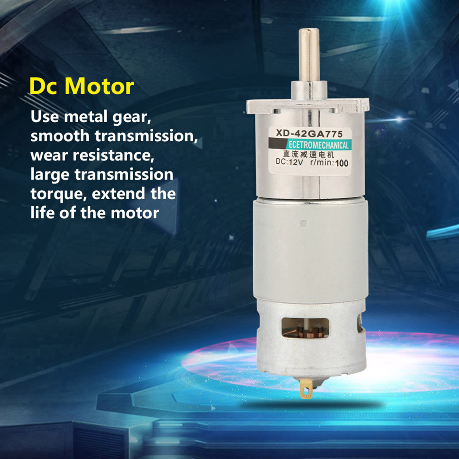 Xd-42ga775 Mikro-gleichstrom-getriebemotor Mit Cw/ccw-drehzahlregelung (100 U/min, 12 V)