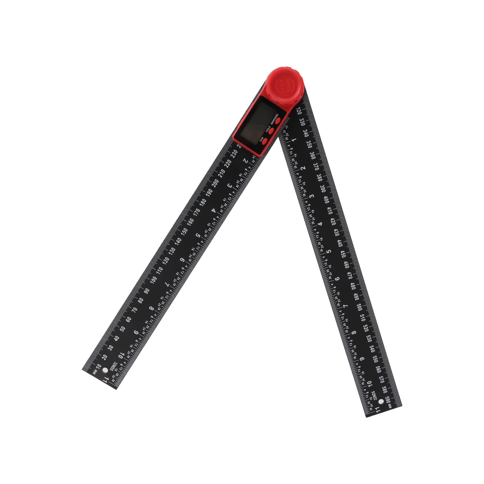 2-in-1 Digitaler Winkelmesser Aus Leichtem Und Praktischem Kunststoff, Schwarz, 300 Mm