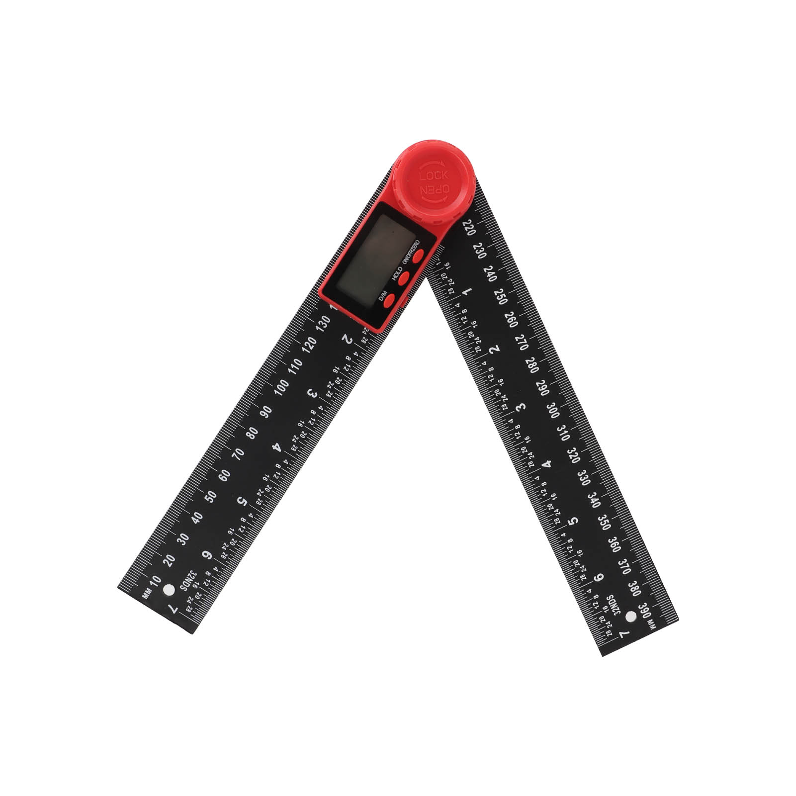 2-in-1 Digitaler Winkelmesser Aus Leichtem Und Praktischem Kunststoff, Schwarz, 200 Mm