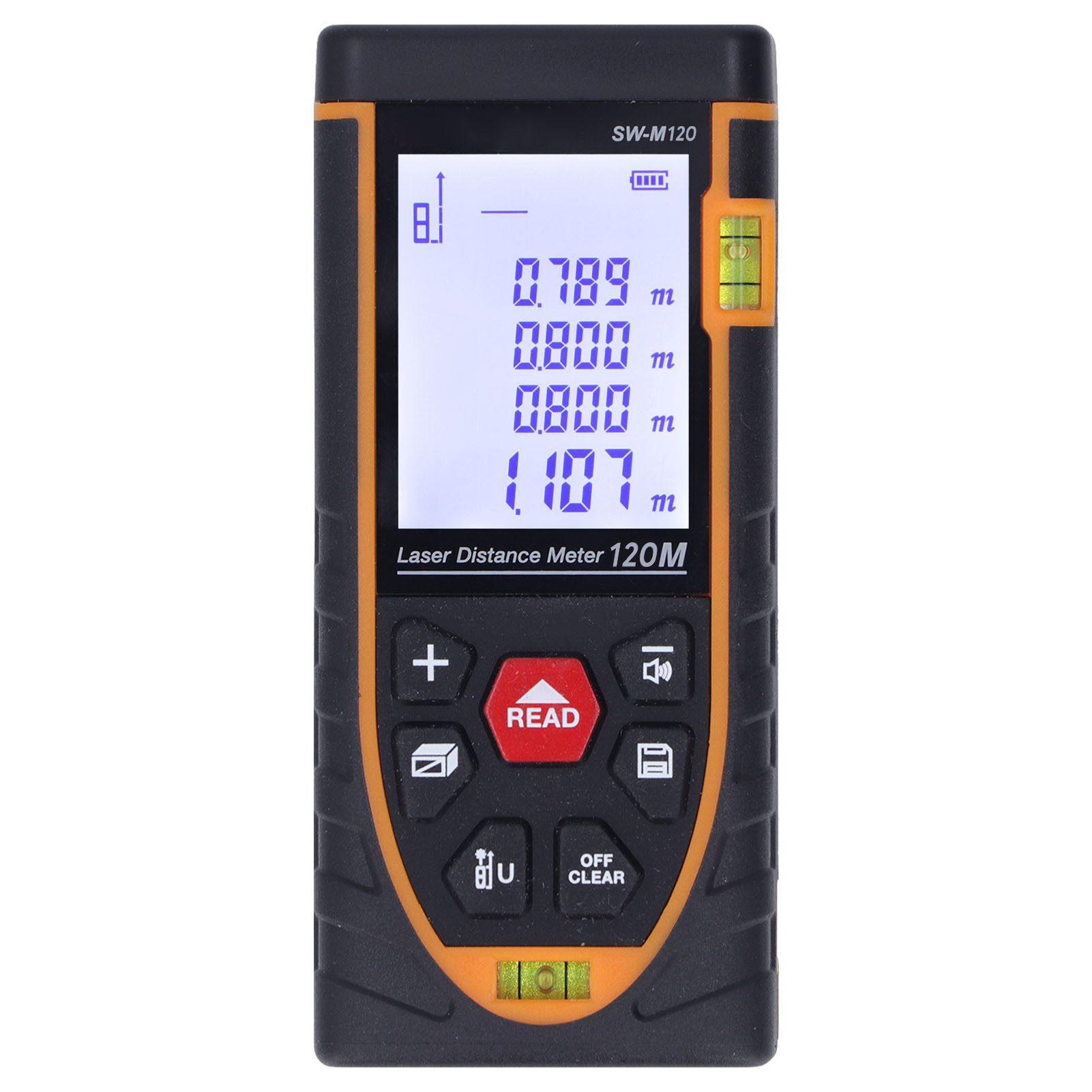 Hochpräziser Infrarot-laser-entfernungsmesser, Hd-lcd-bildschirm, Abs-gehäuse, Lasermessgerät Für Den Baubereich, Reichweite 120 M (393,7 Ft).