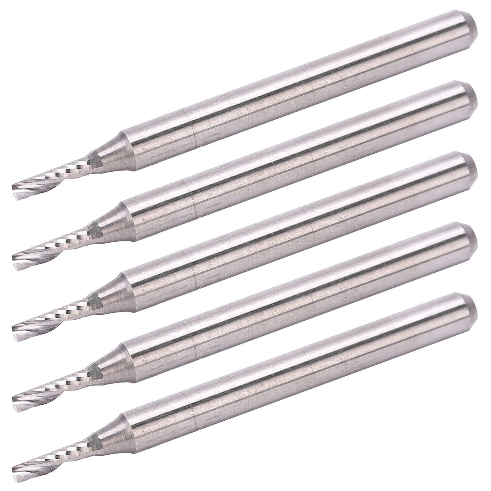 Set Mit 5 Spiralfräsern Aus Wolframstahl Für Die Holzbearbeitung, 3,175 X 1,5 X 5 Mm