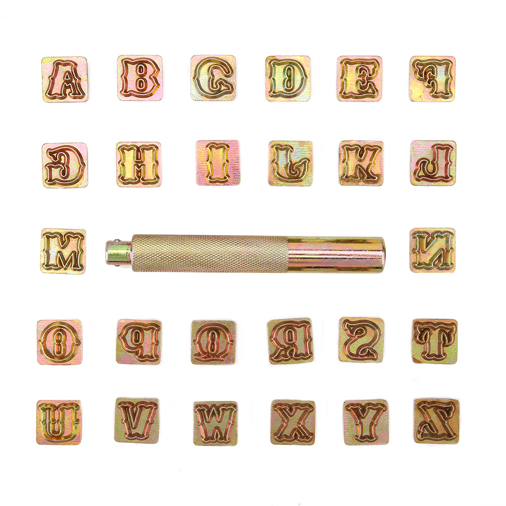 Set Mit 13-mm-metallstempeln, Vintage-alphabet (26 Buchstaben), Bastelwerkzeug