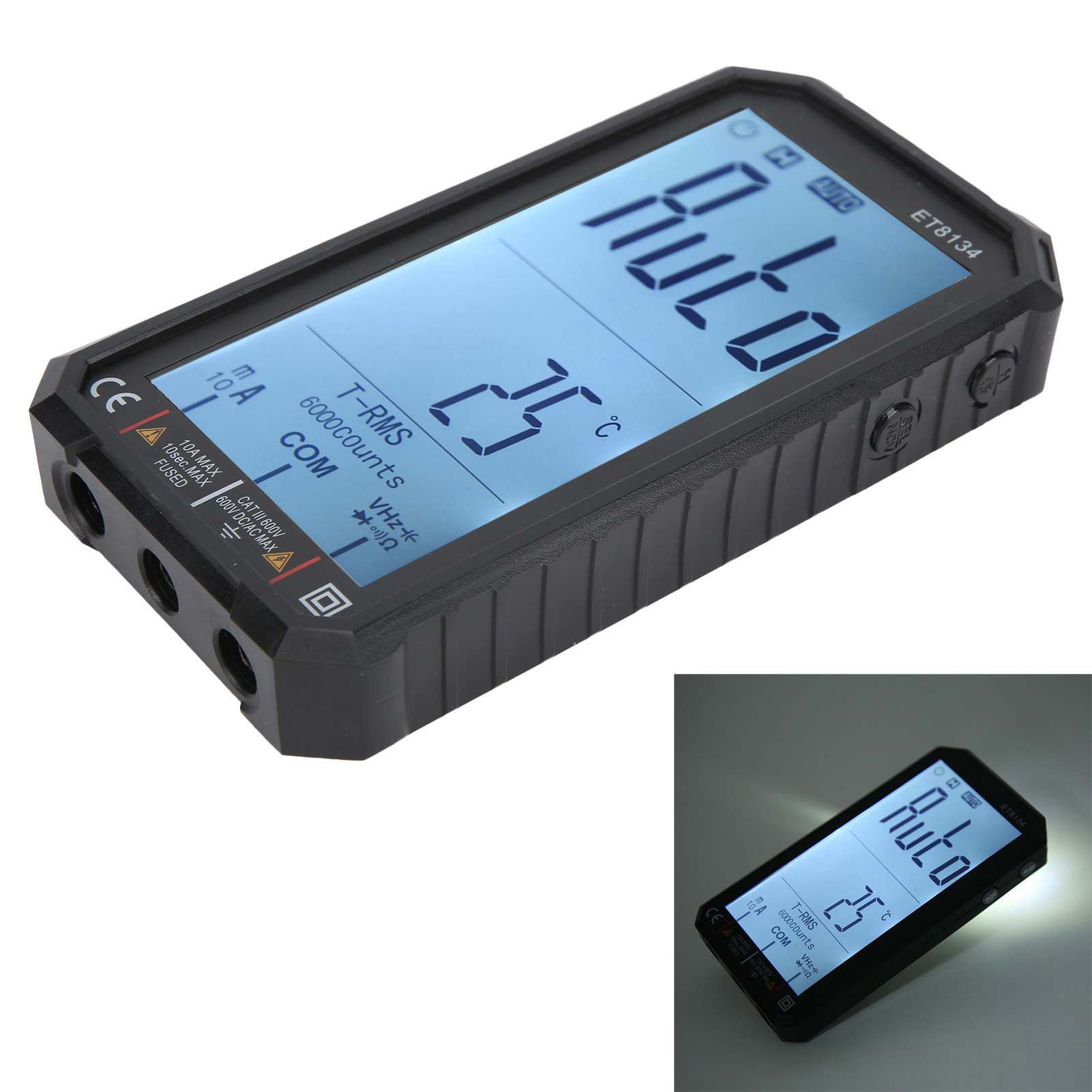 Et8134 Multifunktionsmultimeter, Lcd-automultimeter Mit Alarmfunktion, 10 A, 600 V