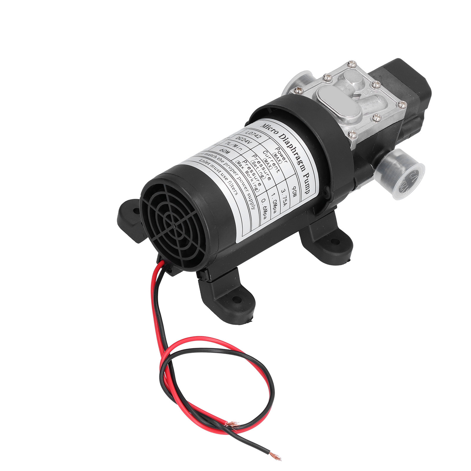 Selbstansaugende Elektrische Mikromembranpumpe, Druckerhöhungspumpe, 24 V Dc, 100 W, Fördermenge 7 L/min, Förderhöhe 60 Meter.