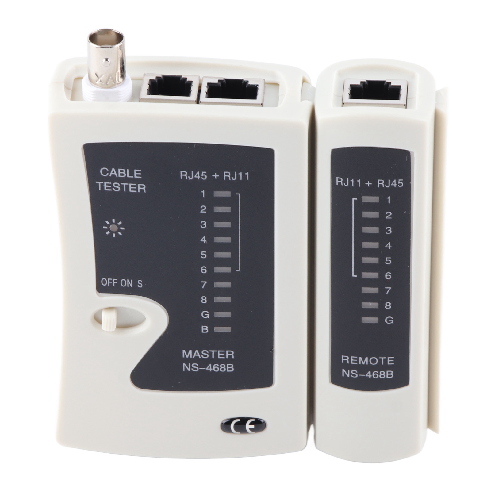 Ns-468b Bnc-netzwerkkabeltester, Universeller Rj45- Und Rj11-kabeltester Mit Aufbewahrungstasche, 9-v-gleichstromnetzteil