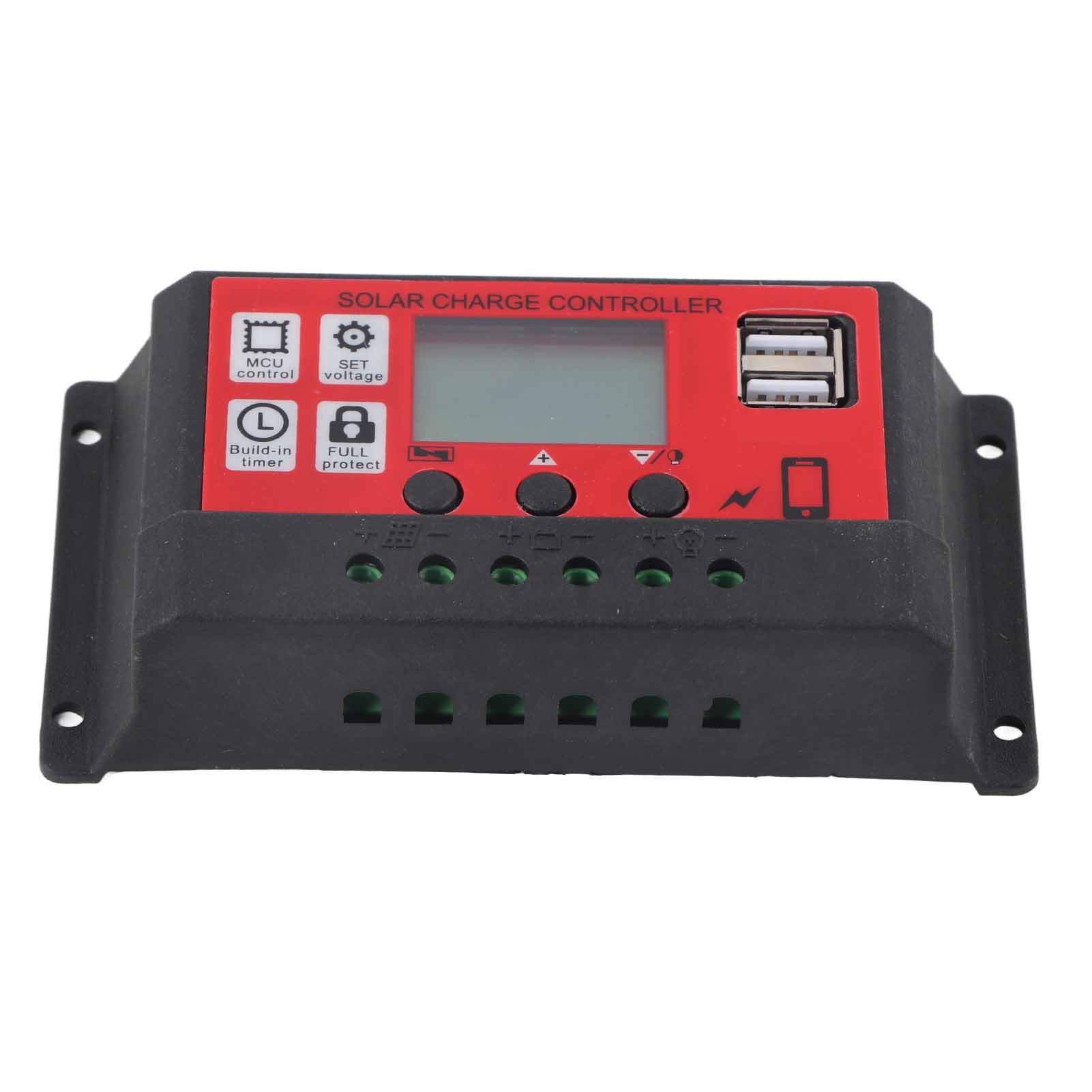 Einstellbarer Intelligenter Solarladeregler Für Solarmodule Und Batterien, Mit Lcd-display, 12 V, 24 V, 20 A