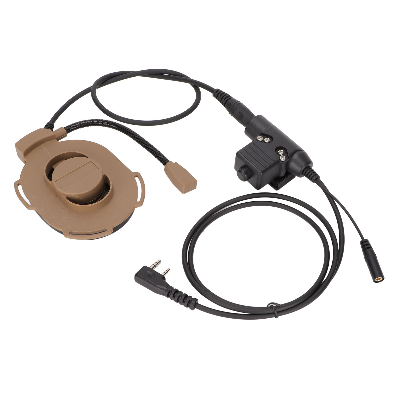 Hd01 Militär-headset Mit Einseitiger Geräuschunterdrückung, Integriertem U94-mikrofon Und Ansteckmikrofon Für Den Außeneinsatz.