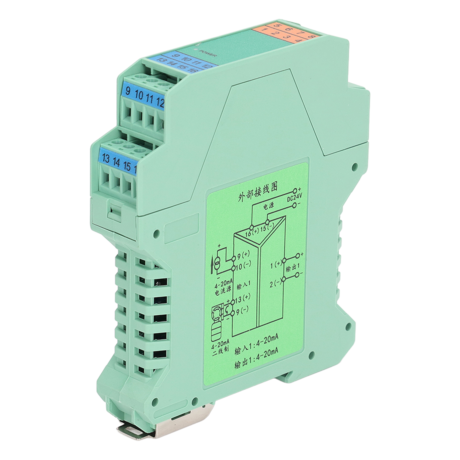 24-v-dc-signalisolator, 1 Eingang, 1 Ausgang, 4–20-ma-strommessumformer, Analoge Ansteuerung Über Speicherprogrammierbare Steuerung (sps), Din-schienenmontage