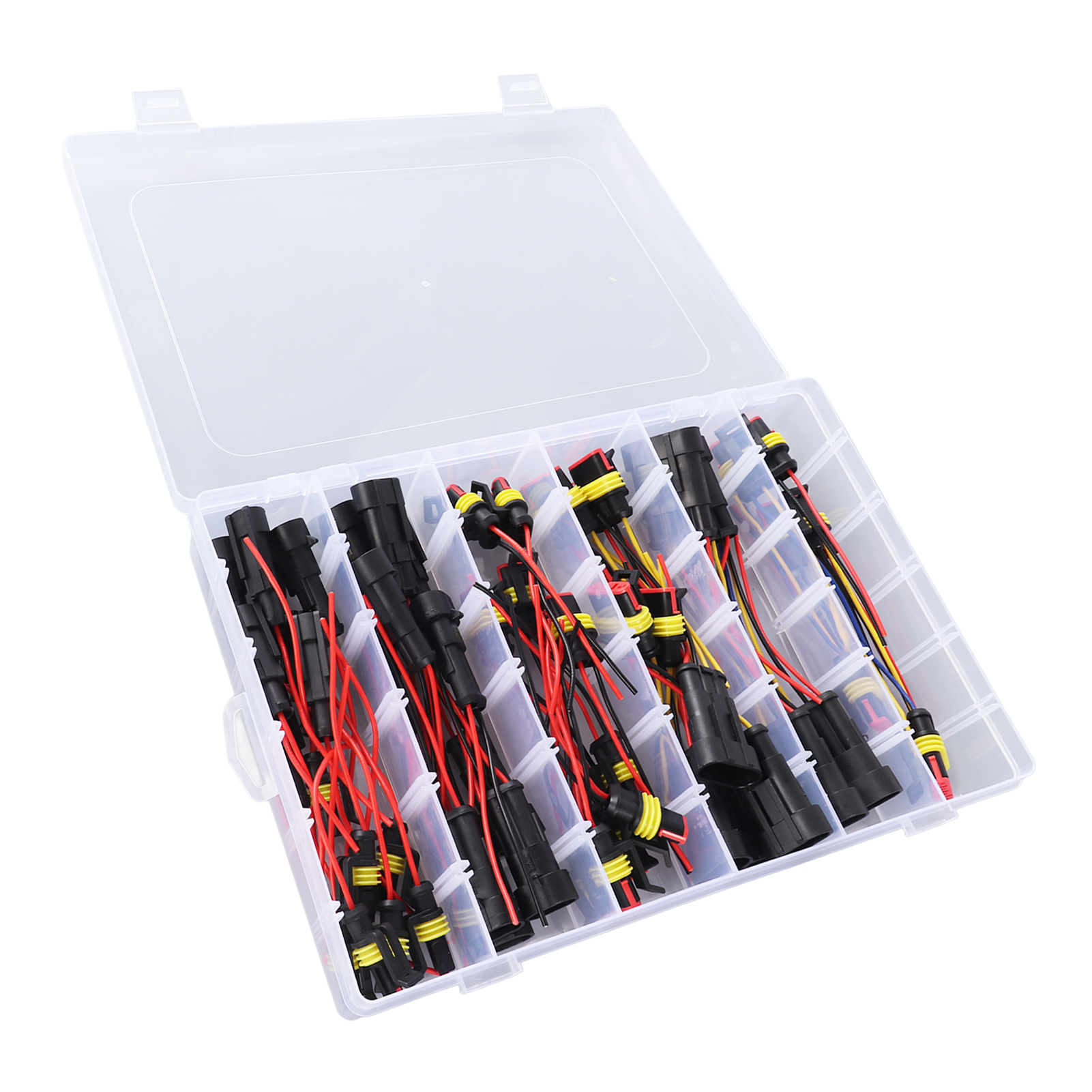 Packung Mit 26 Wasserdichten Schnellkupplungs-kabelverbindern Für Kfz-elektrikanwendungen (1p, 2p, 3p, 4p) Mit 16-gauge-draht.