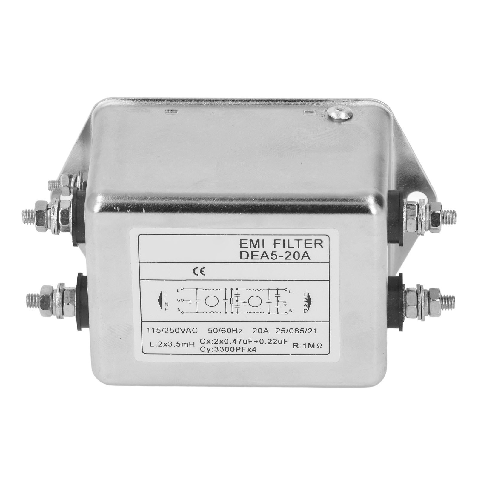 Interferenz- Und Emv-filter Für Einphasige Wechselstromnetze 115 V/250 V, 50/60 Hz