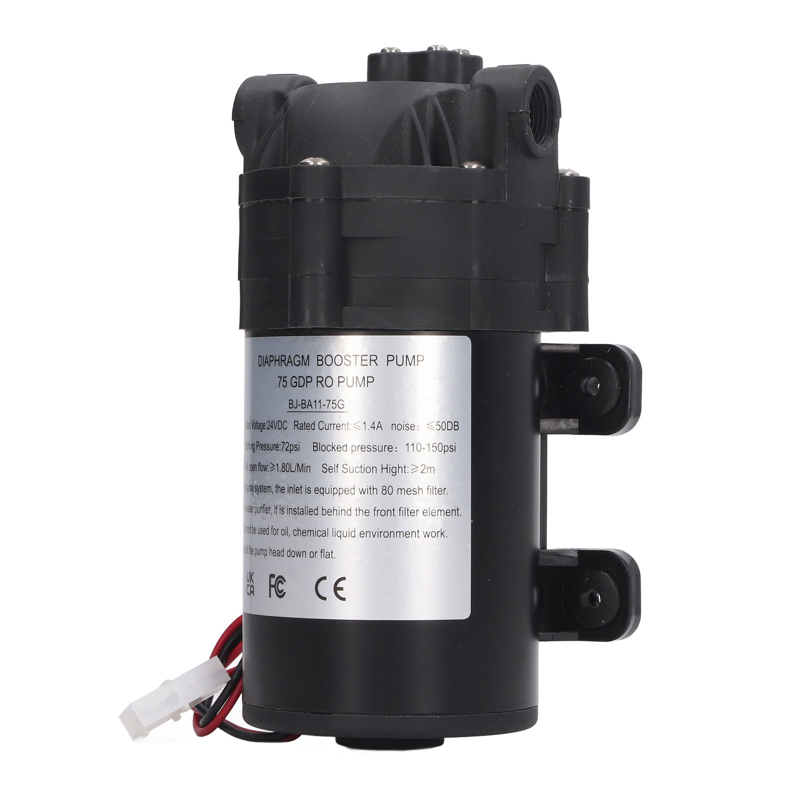 24v Dc, 36w, Selbstansaugende Membran-boosterpumpe Für Transfer- Und Drainagebewässerung, Mit G3/8"-innengewinde-eu-adapter, 200-240v.