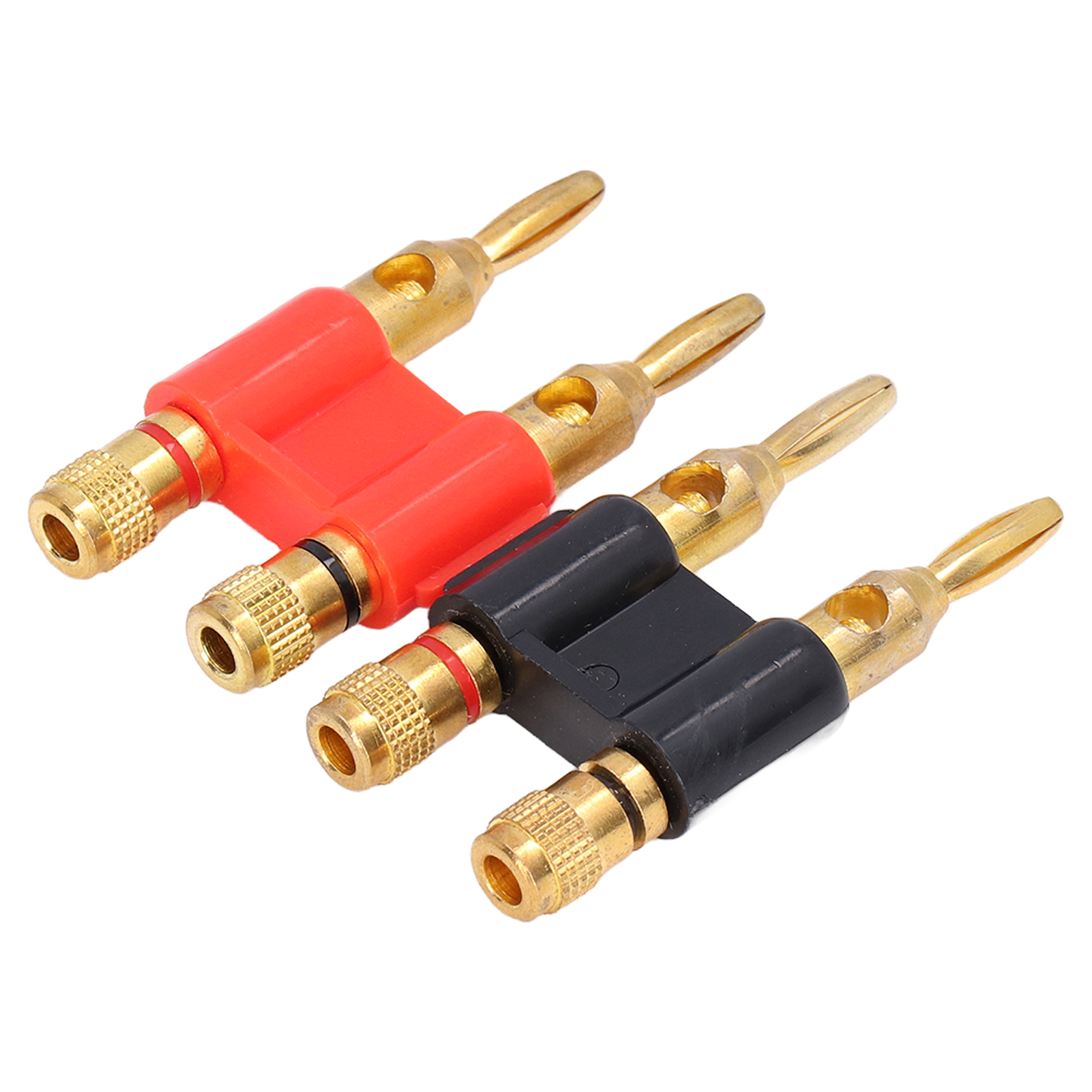 Packung Mit 2 Stapelbaren Messing-doppelbananensteckern (stecker), 2-wege, Für Lautsprecherkabel, 32 A, 1000 V
