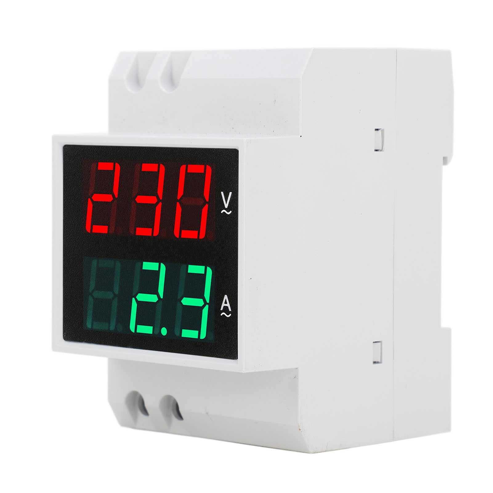 Einphasen-voltmeter Mit Zwei Led-anzeigen Zur Din-schienenmontage, Amperemeter, Voltmeter Und Strommesser, 80–300 V Ac, 0,1–99,9 A