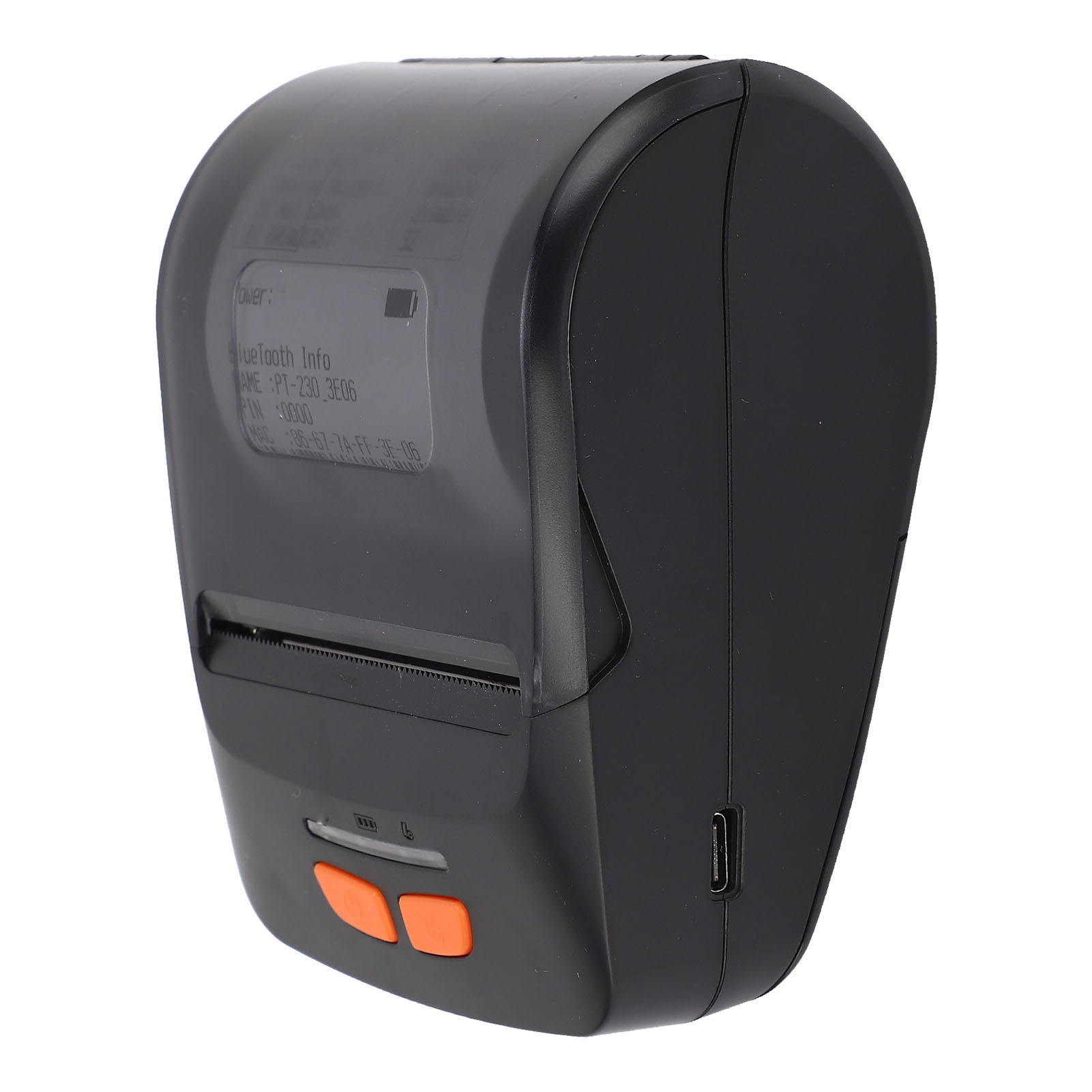 Bluetooth-thermodrucker Mit Etikettenpapier, Tragbarer Barcode-drucker Für Den Point Of Sale, Schwarzweißdruck.