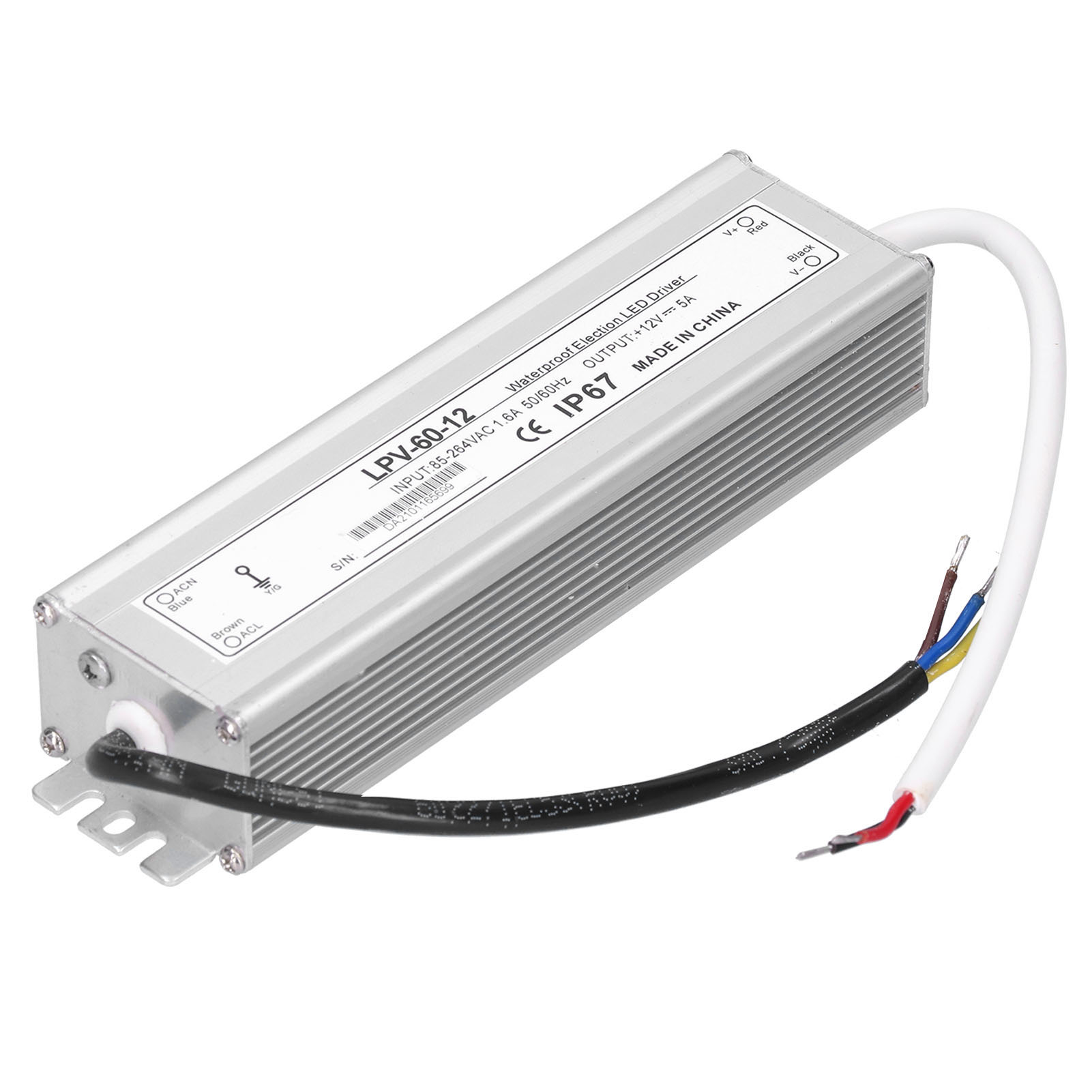 Wasserdichtes Berm-netzteil, Led-treiber Aus Aluminiumlegierung Für Beleuchtung, 12 V Dc, 60 W, Lpv-60-12