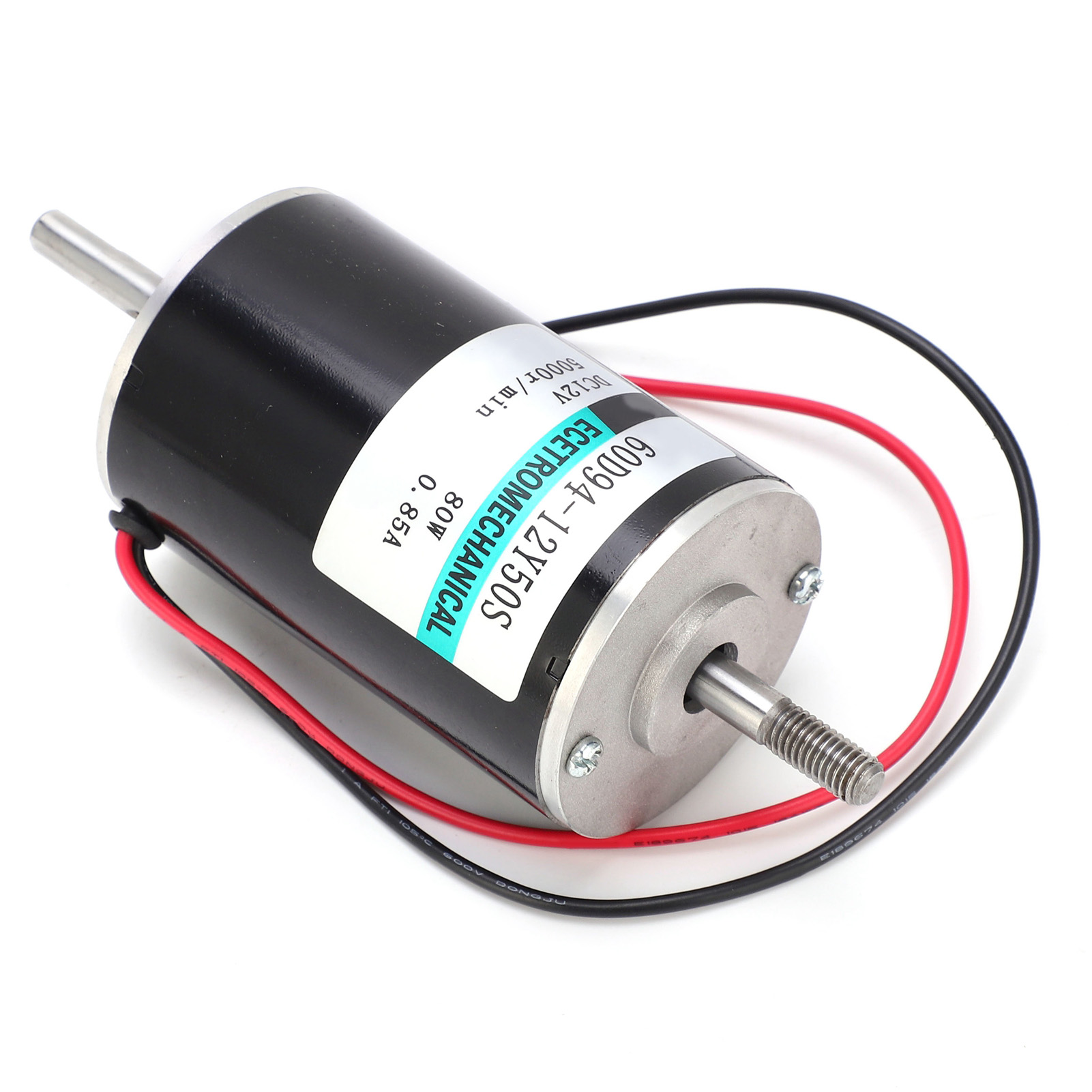 80w Hochgeschwindigkeits-gleichstrommotor Micro Cw Ccw Dual-ausgangswellen-drehzahlregelung 12v Xd60d9412y50s (ohne Halterung)