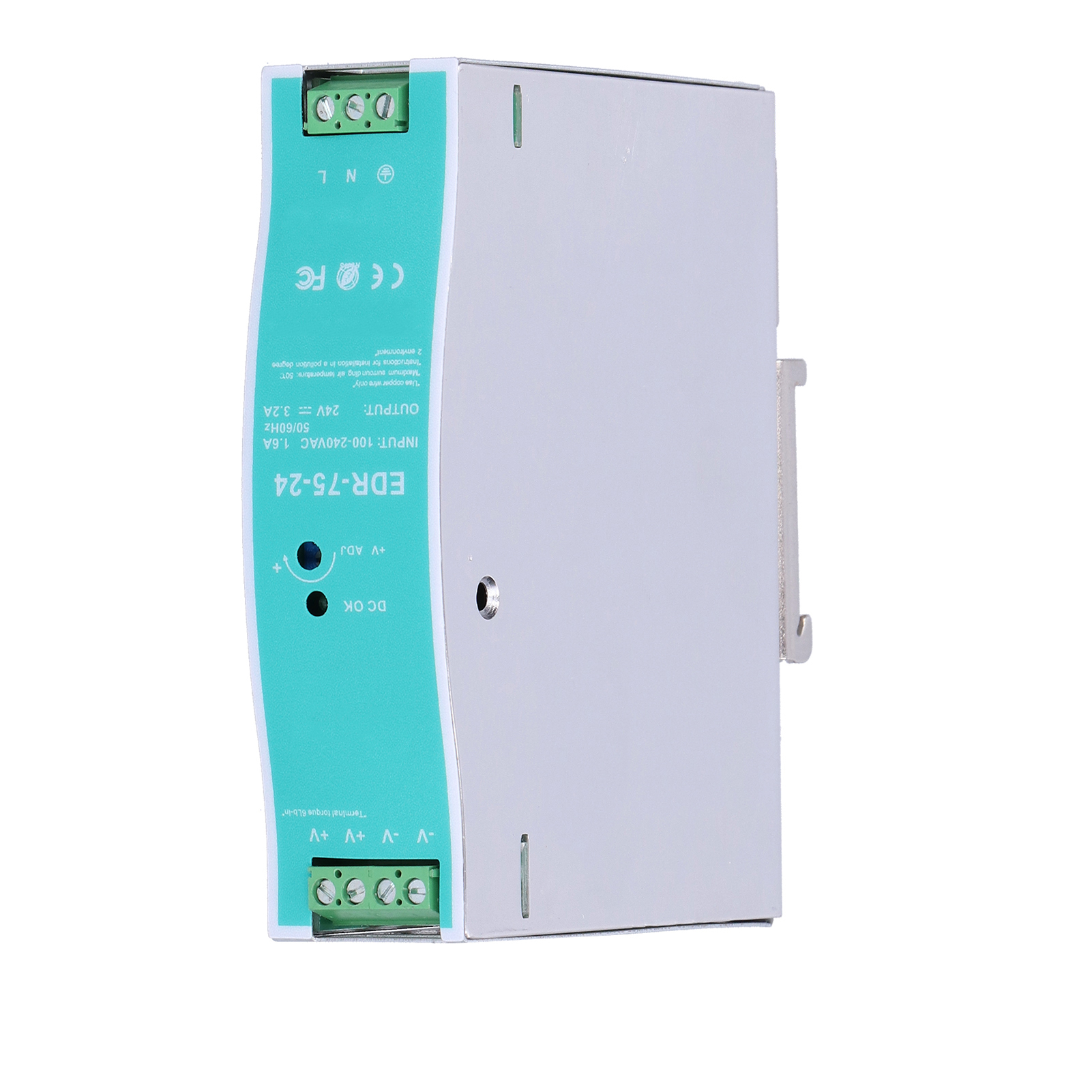 Industrielles Din-schienen-netzteil (edr7524) – 24 V Dc / 100–240 V Ac