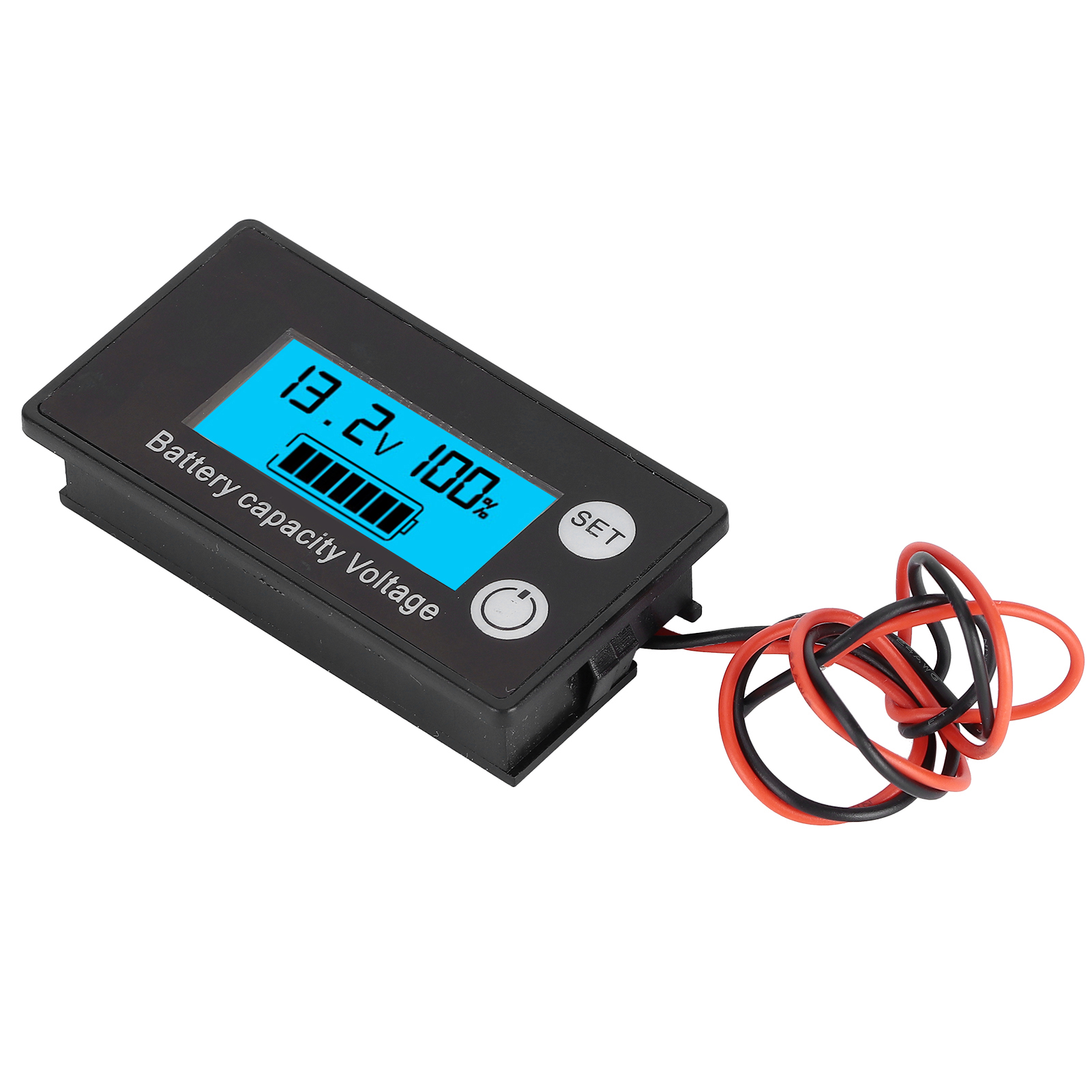 Jx-6133 Wasserdichtes Lcd-gleichstromvoltmeter, Batteriekapazitätstester, 8–100 V Gleichspannungsmonitor, Blau