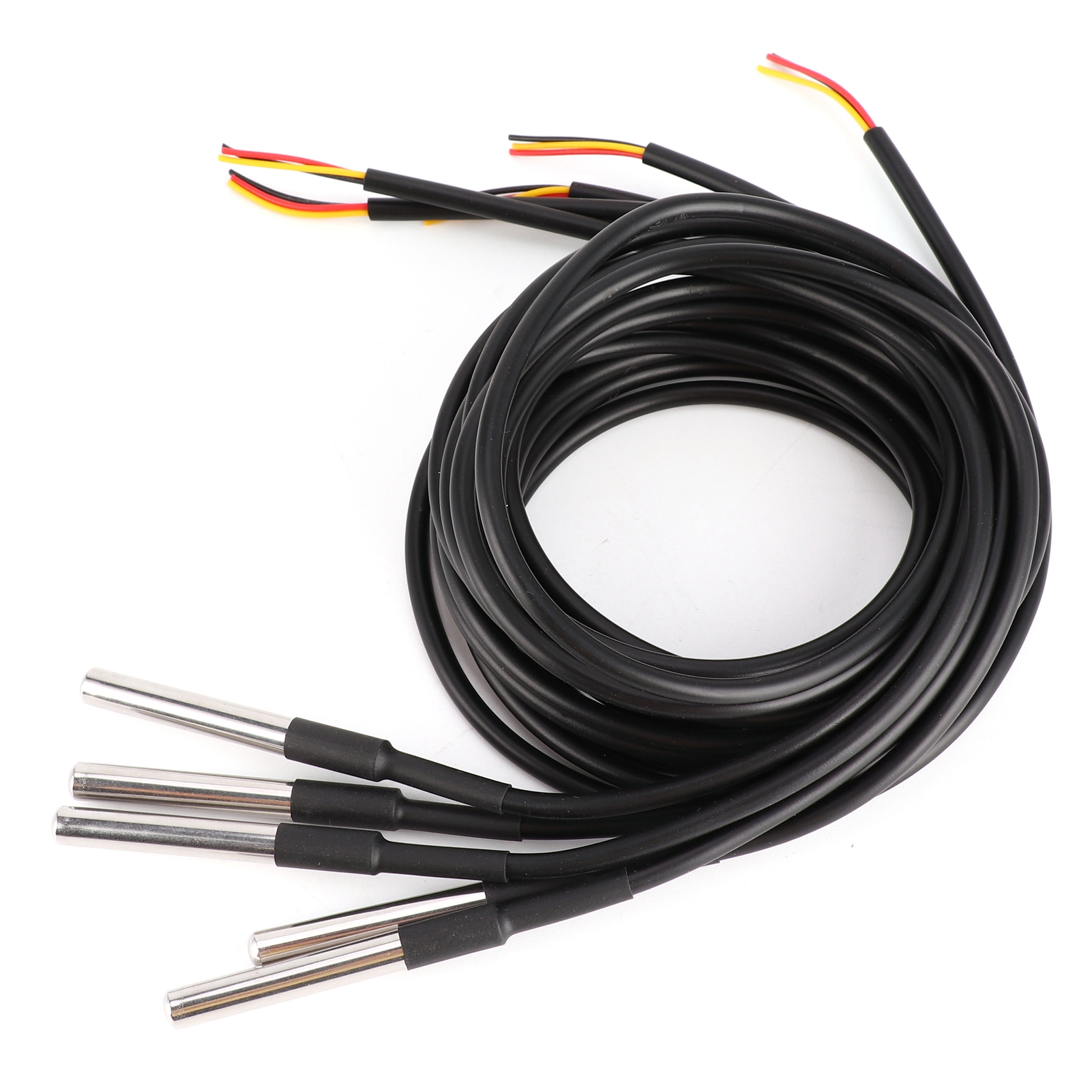 Set Mit 5 Temperaturfühlern, Wasserdichtem Edelstahlkabel Und Thermometer