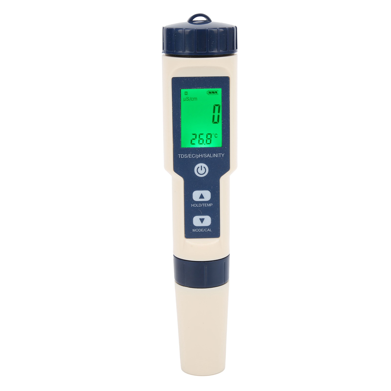 5-in-1 Wasserqualitätsmessgerät Mit Hintergrundbeleuchtetem Teststift Für Wasser: Ph/ec/tds/salz/temperatur