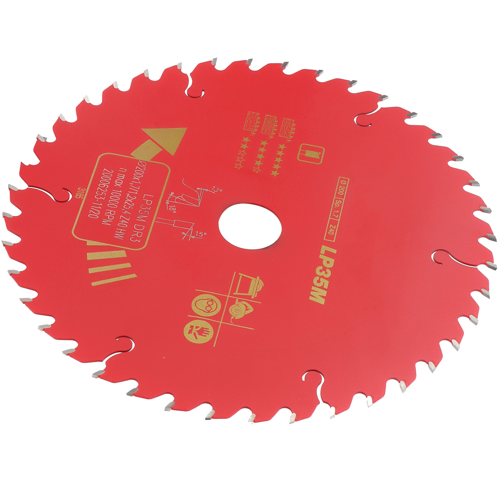 Hartmetallbestücktes Kreissägeblatt Für Die Holzbearbeitung, Schneidwerkzeug 200 X 1,7 X 25,4 Mm – 40 Zähne
