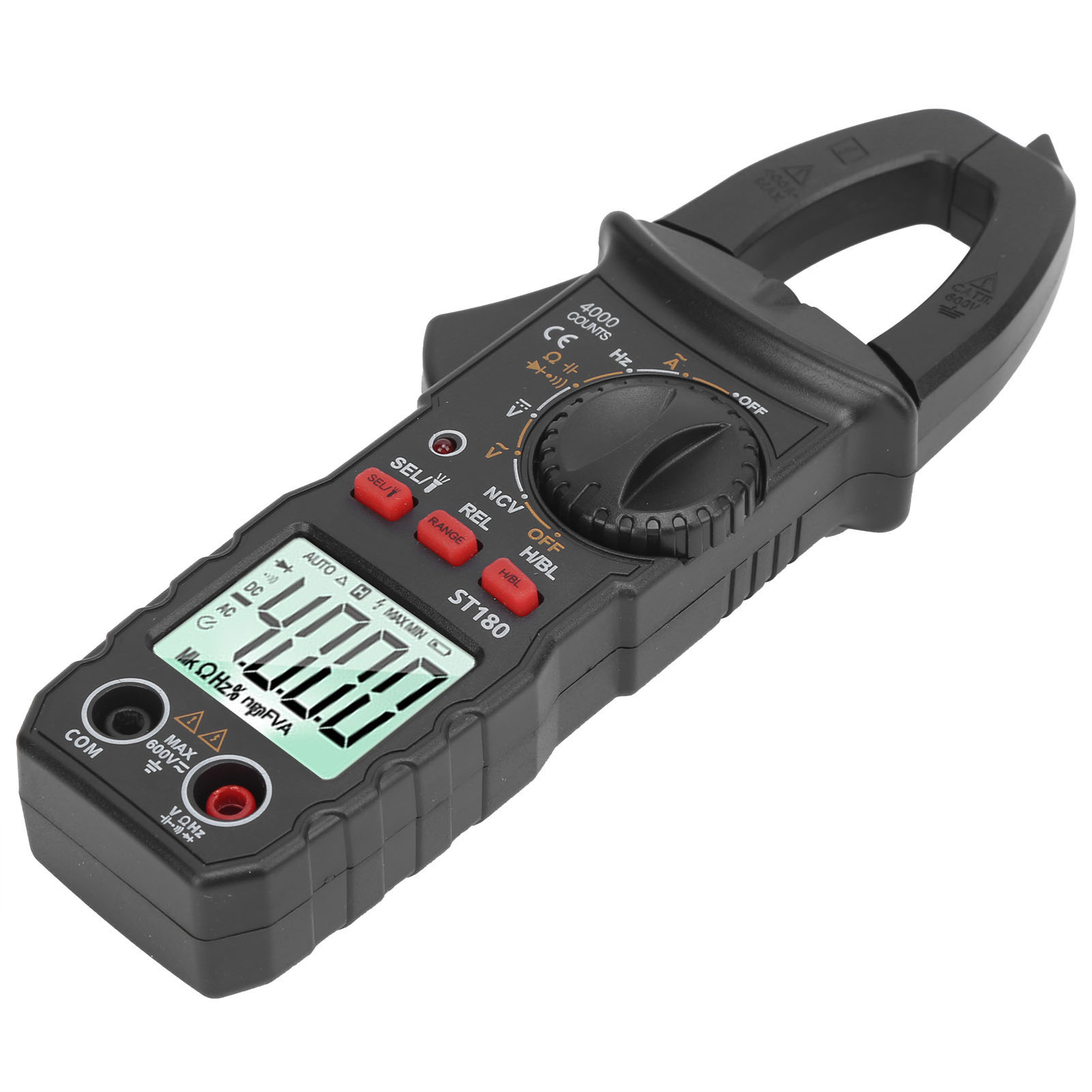 St180 Digitales Zangenmultimeter, Automatischer Ac/dc-spannungsprüfer Mit Taschenlampe