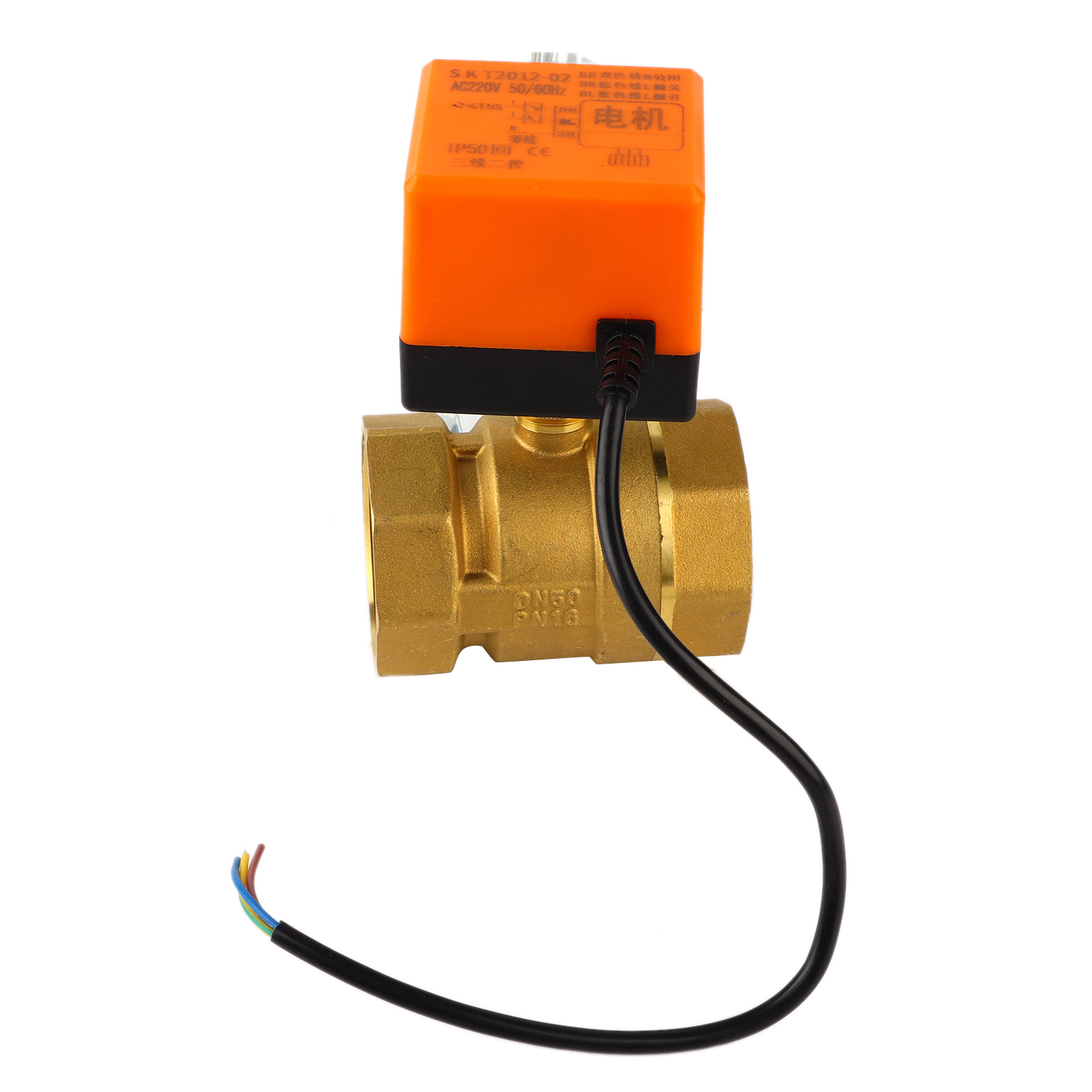 Elektrisch Motorisiertes Messing-kugelventil, 220 V Ac, G2 Dn50, 2-wege, 3-adrig, 2-punkt-steuerung