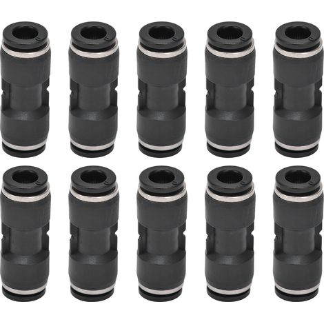 Packung Mit 10 Geraden Steckverbindern Für Pneumatikschläuche Und Kompressorzubehör, 12 Mm