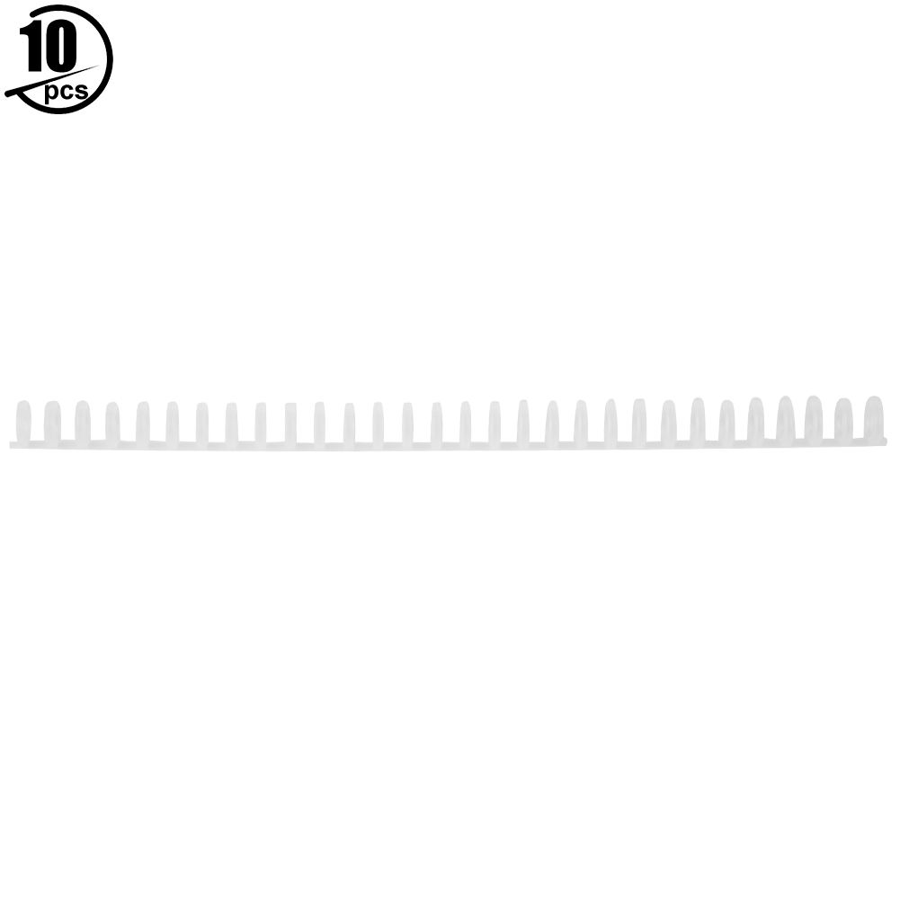 Packung Mit 10 Bindestreifen (30 Löcher), Bürobedarf, Umweltfreundliches Bastelzubehör, Papierbindewerkzeug, 10 Mm, Transparent