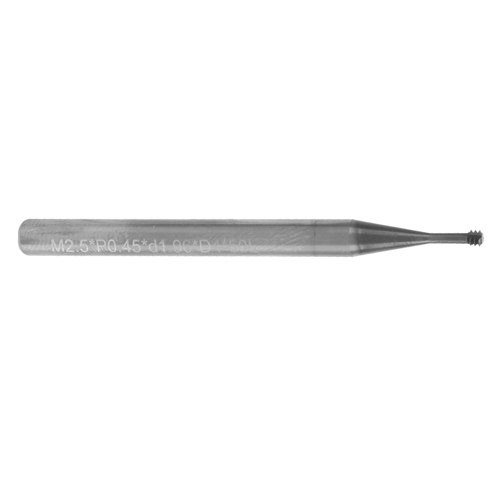 Gewindeschneider Aus Wolframstahl, 3 Schneiden, 60°, Cnc-fräser M2,5 X 0,45 X D4 X 50
