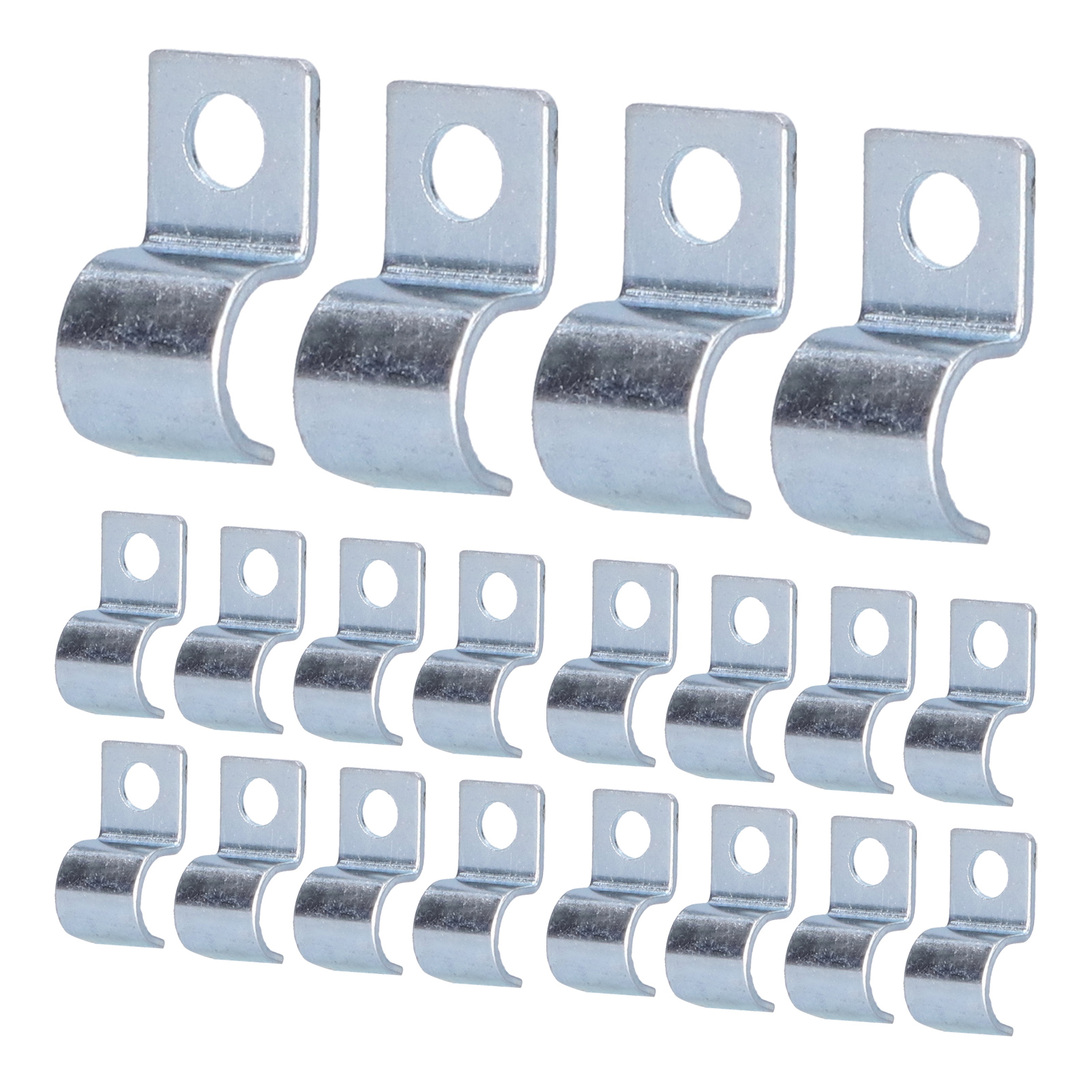 Packung Mit 20 Einlochigen, Verzinkten Edelstahl-schlauchschellen Für 6 Mm Stahlrohre.