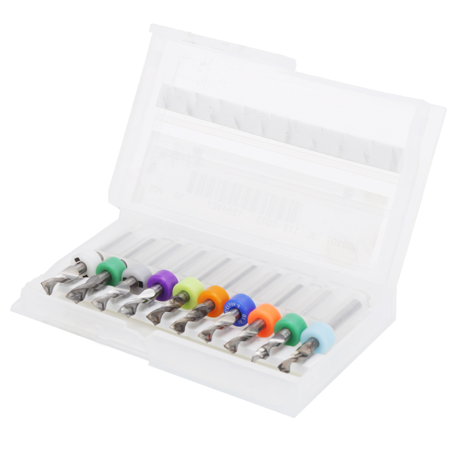 Set Mit 10 Mikro-hartmetallbohrern Von 3,1 Bis 4 Mm, Mit Geradem Und Spiralförmigem Schaft, Für Leiterplatten.