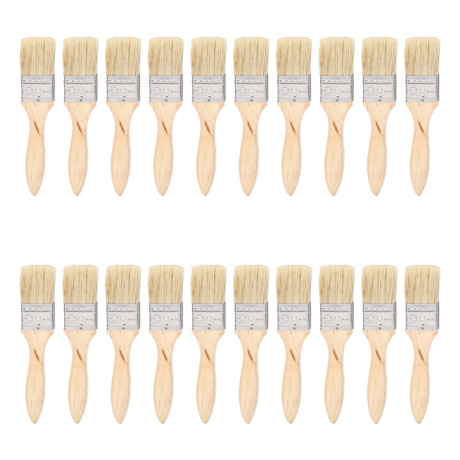 Set Mit 20 Flachpinseln Mit Holzgriffen Und Kunstborsten Zur Reinigung Von Farben