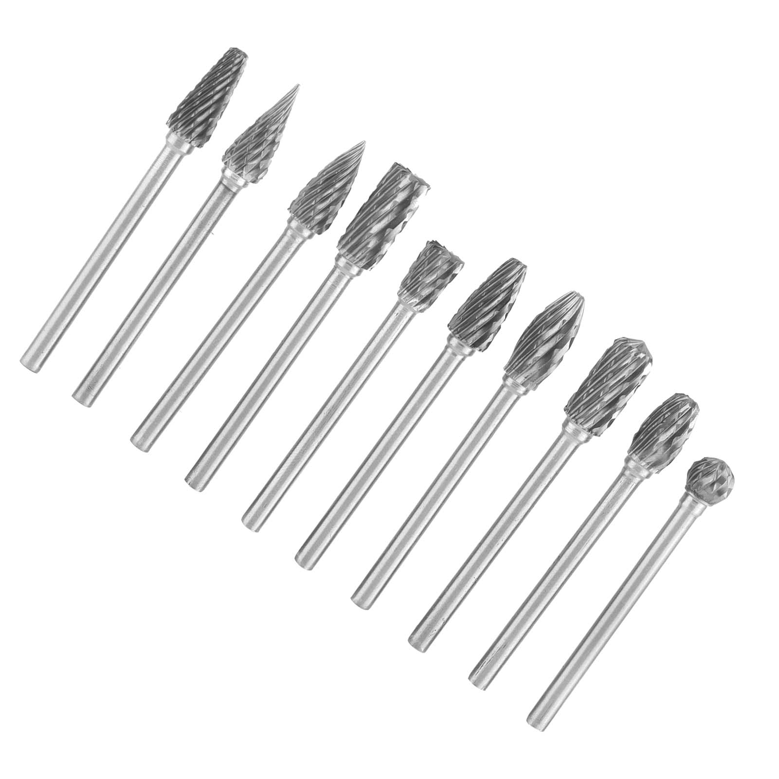 Set Mit 10 Hartmetall-rotationsfräsern Für Holzbearbeitung, Bohren Und Schnitzen, 3 Mm