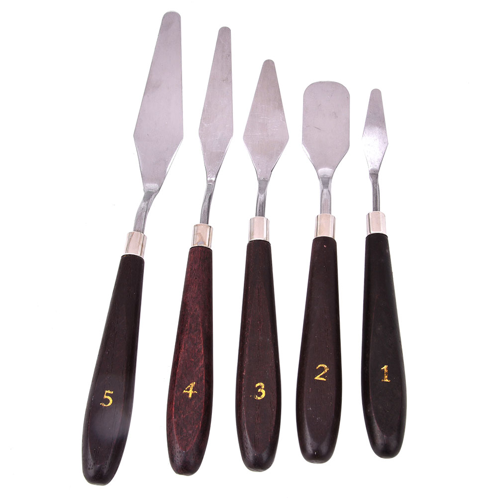 Set Mit 5 Palettenschabern Für Ölmalerei, Mehrzweckspatel Aus Edelstahl