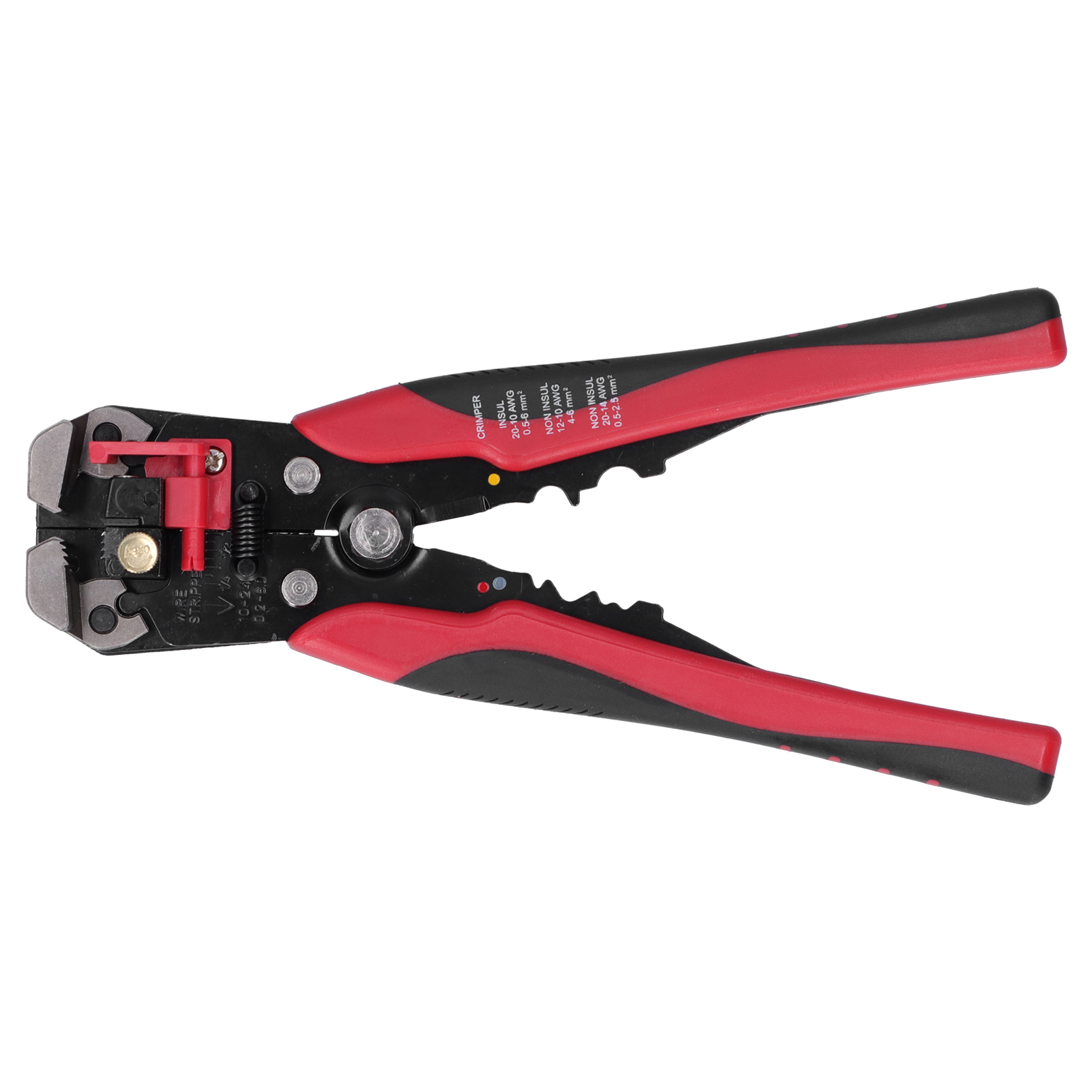 Ergonomisches 3-in-1-werkzeug Zum Crimpen, Abisolieren Und Schneiden Von Drähten Von 0,2 Bis 6 Mm², Roter Griff