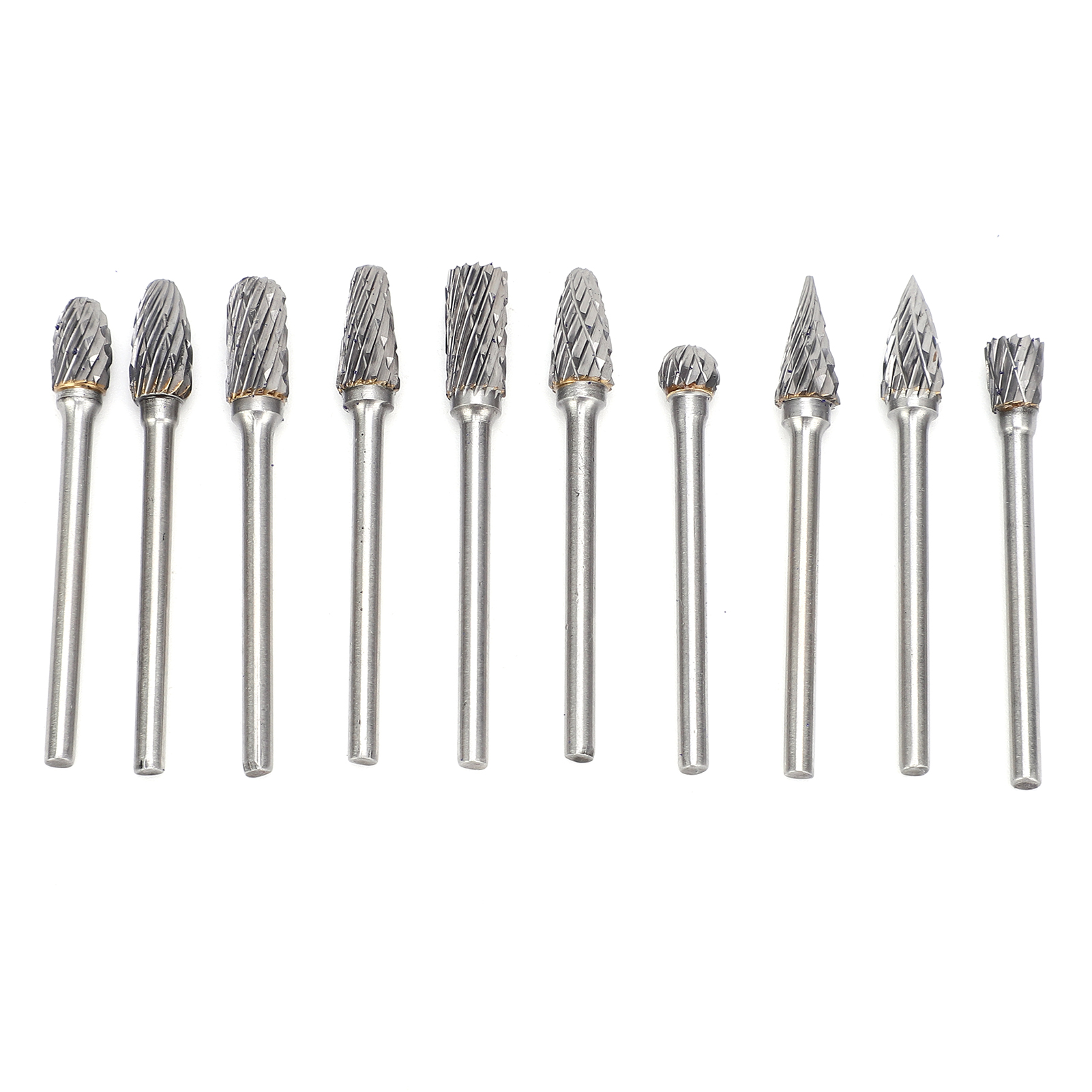 Set Mit 10 Hartmetall-rotationsfräsern Für Holzbearbeitung, Bohren Und Schnitzen, 3x6