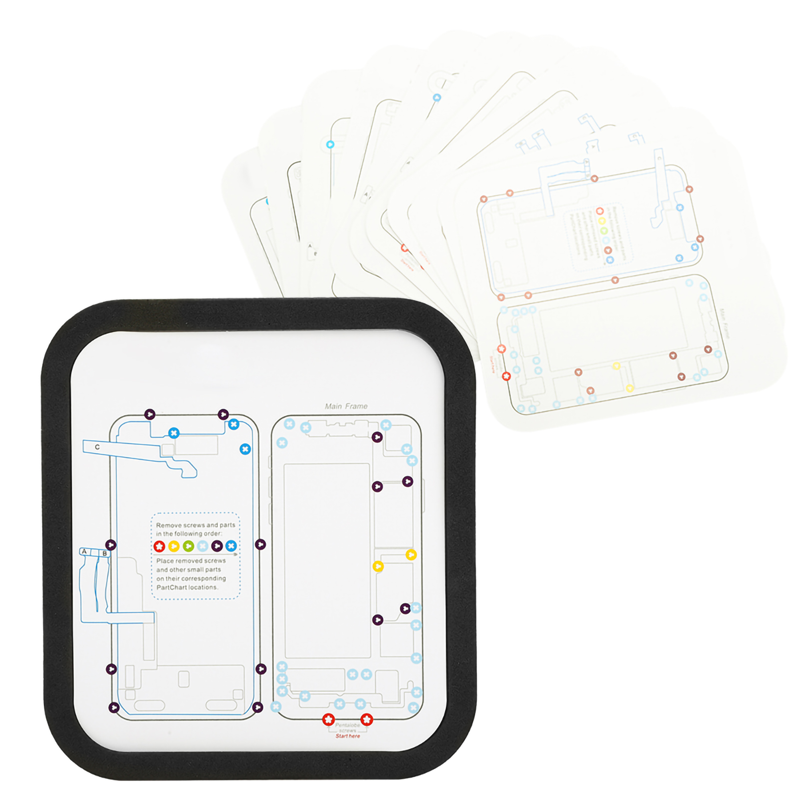 12-in-1 Magnetische Positionierungsmatte Für Schrauben Und Bolzen, Reparaturzubehör Für Iphone 6, 6 Plus, 6s Und 6sp