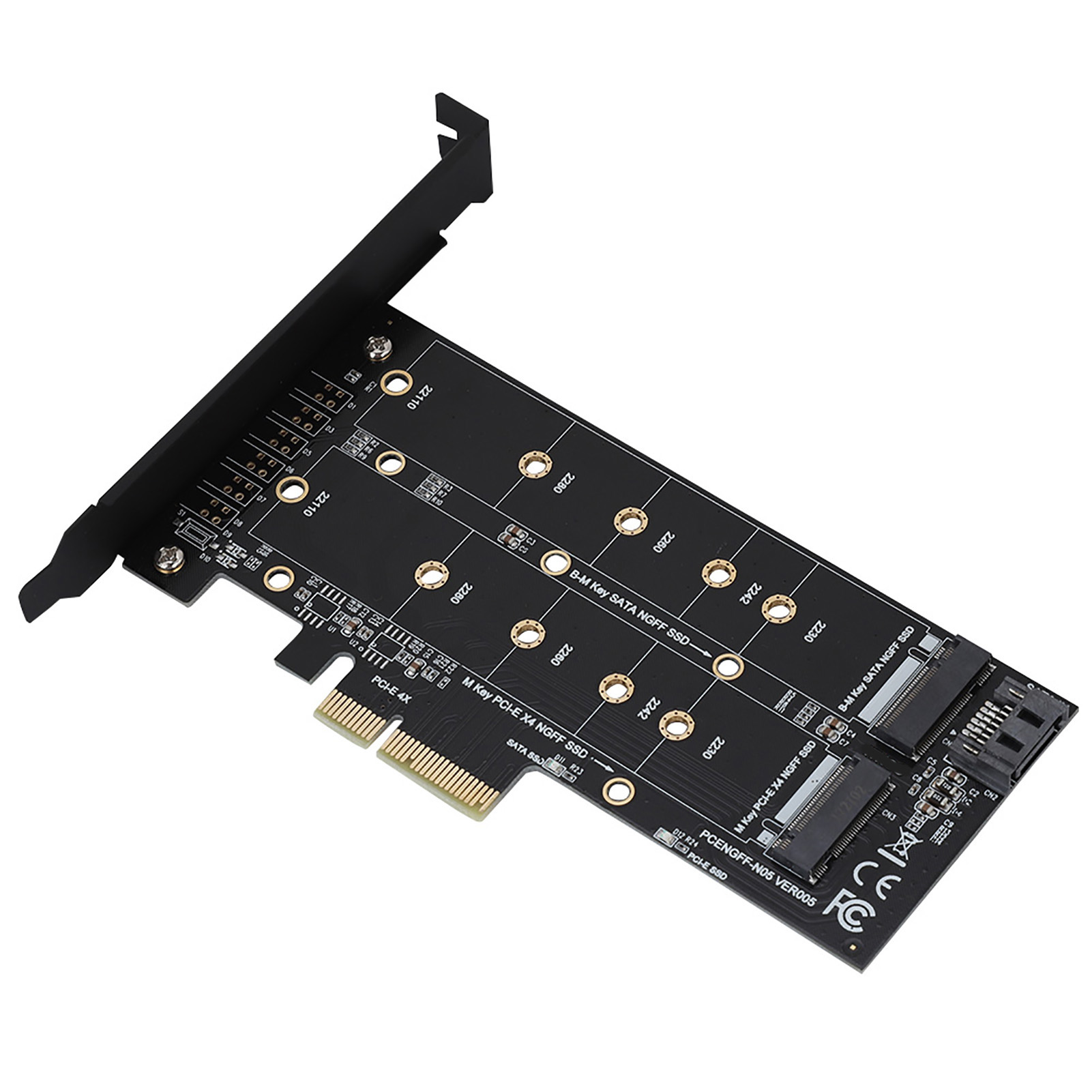 Pci-e 4x Zu M.2 Nvme Ngff Ssd Adapterkarte, Duale Erweiterungsschnittstelle Mit B- Und M-tasten