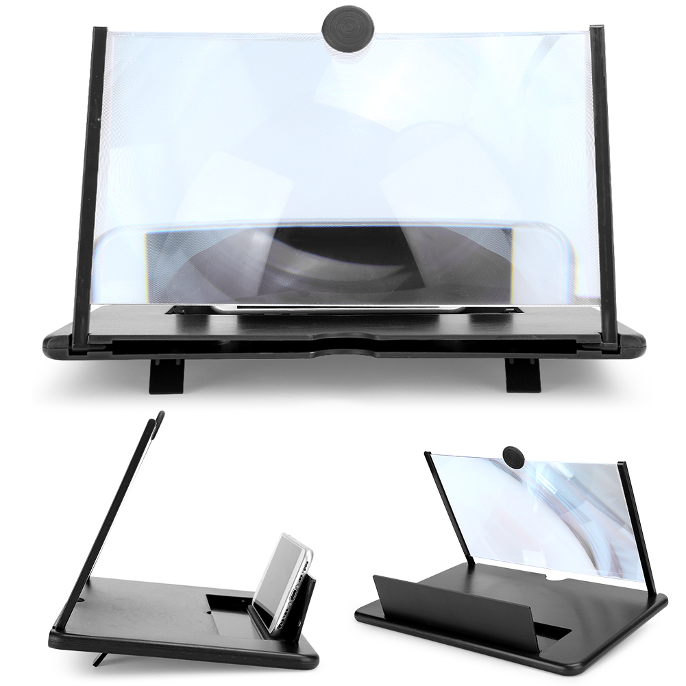 12-zoll-hd-3d-vergrößerungsständer Für Handybildschirme, Schwarz