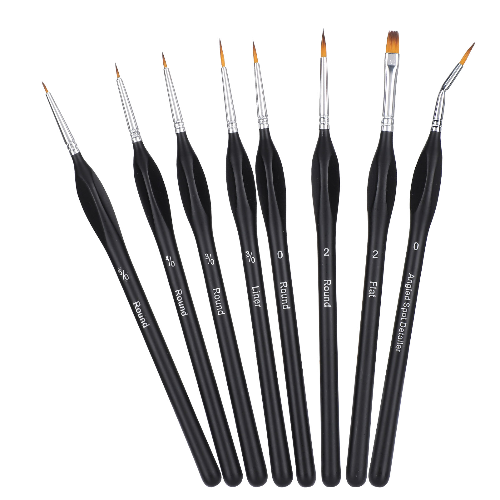 Set Mit 8 Nylon- Und Wollpinseln Für Aquarell- Und Acrylfarben, Ideal Für Kunststudenten.