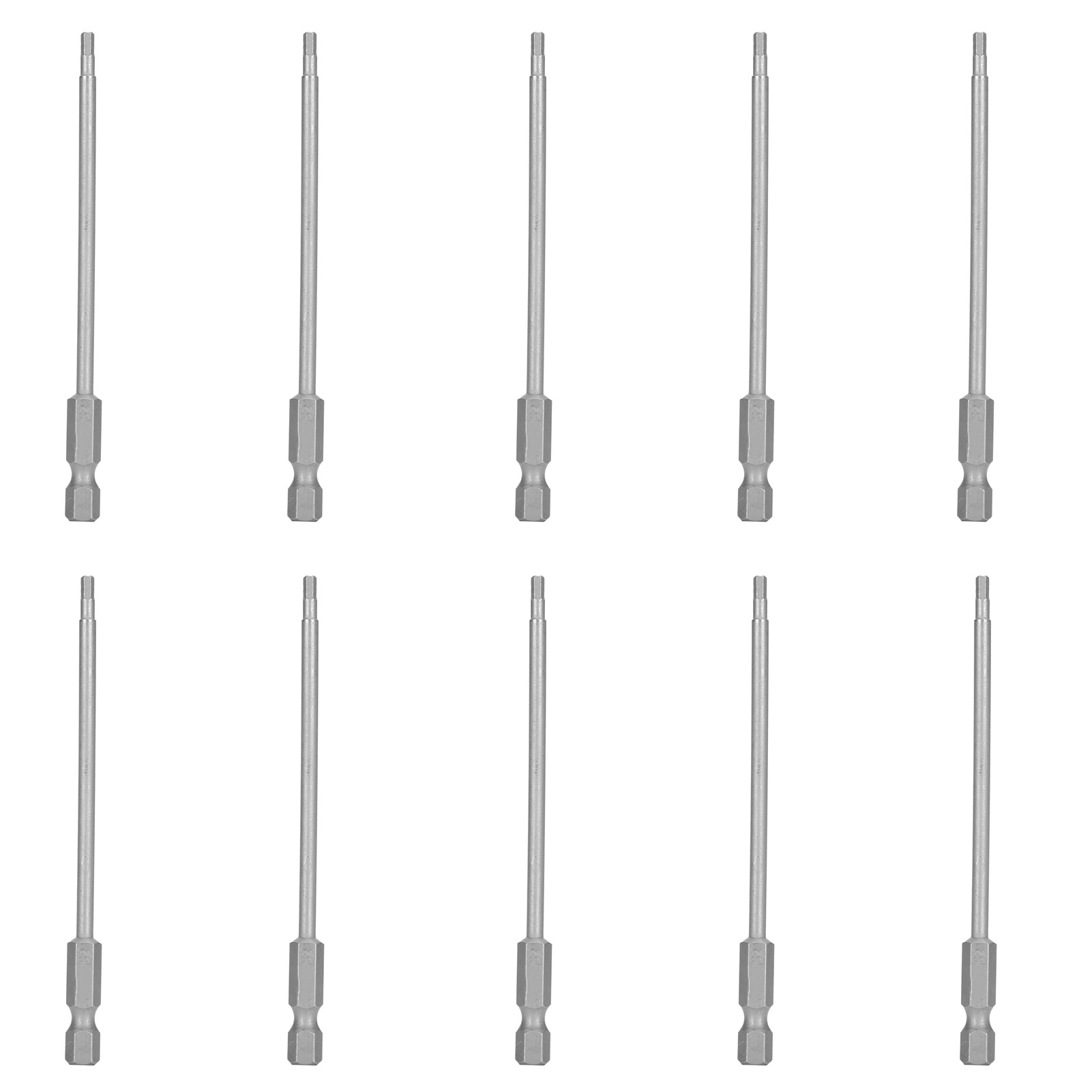 Packung Mit 10 Magnetischen Schraubendreherbits, 2,5 Mm Legierter Stahl, 6,35 Mm (1/4 Zoll) Sechskantschaft.