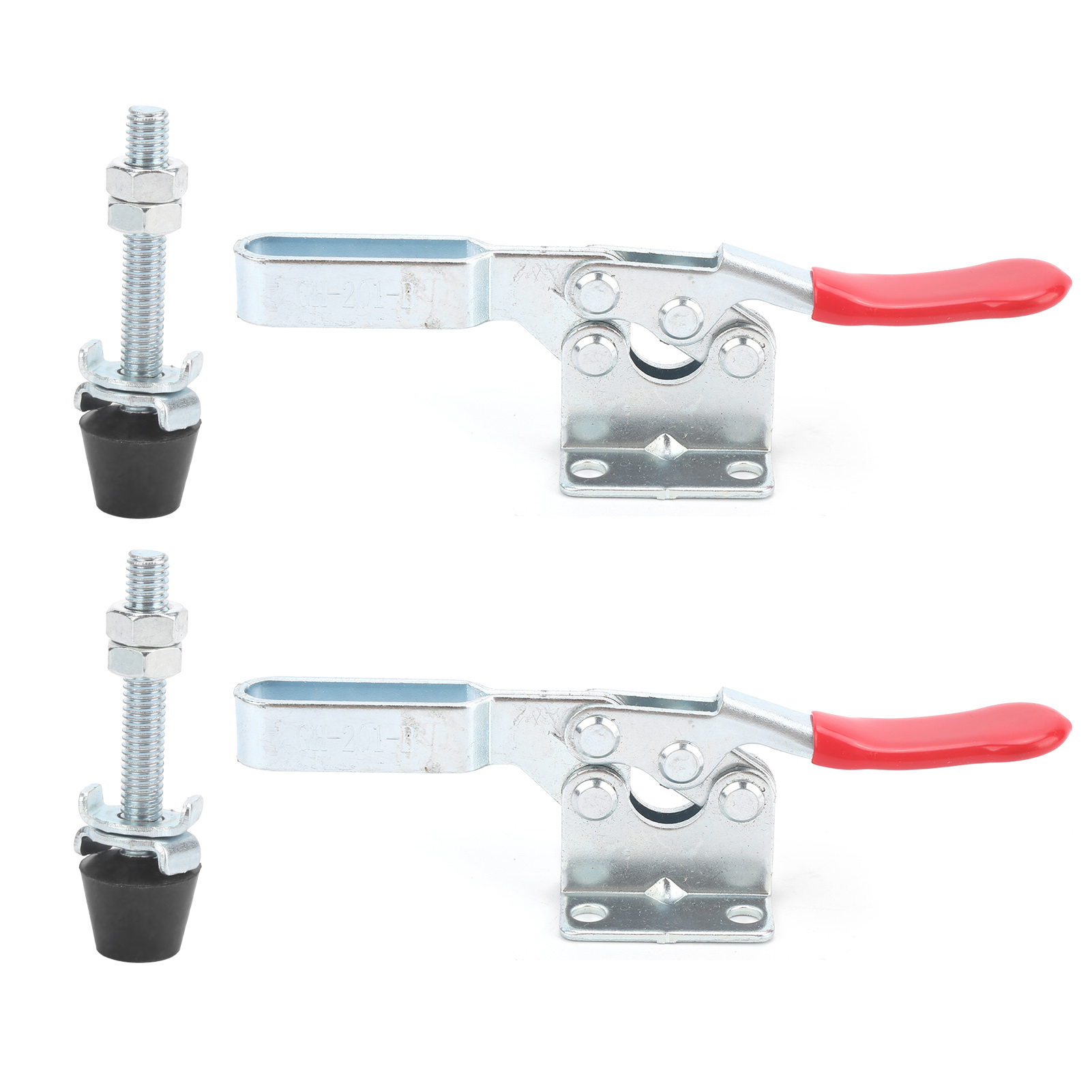 Set Mit 2 Schnellspann-kniehebelklemmen Für Vertikale Befestigung, Rutschfestes Metall-handwerkzeug Gh201b