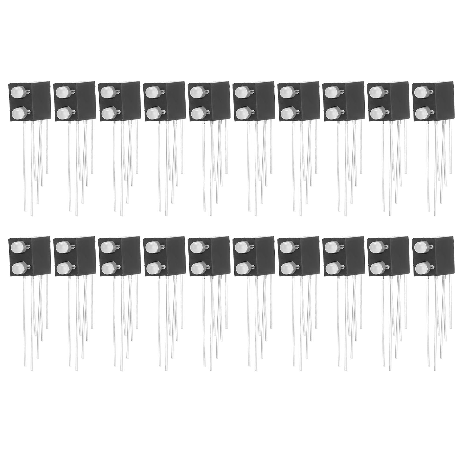 Packung Mit 20 Led-lampenfassungen Mit 2 Löchern, 2 Farben, 3 Pins, Gemeinsamer Kathode (links Grün, Rechts Rot).